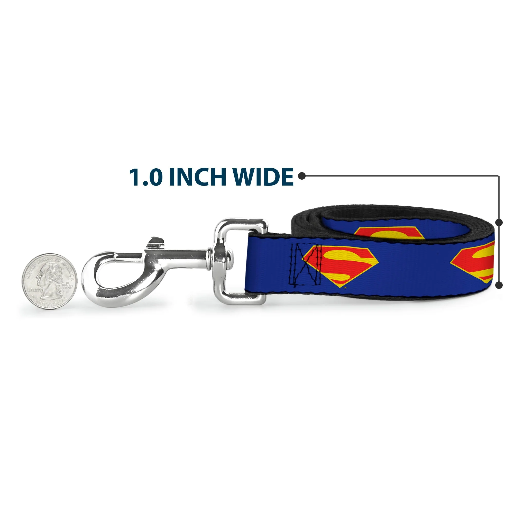 Dog Leash - DC League of Super-Pets Superman Shield Logo Blue/Red/Yellow - Image 5