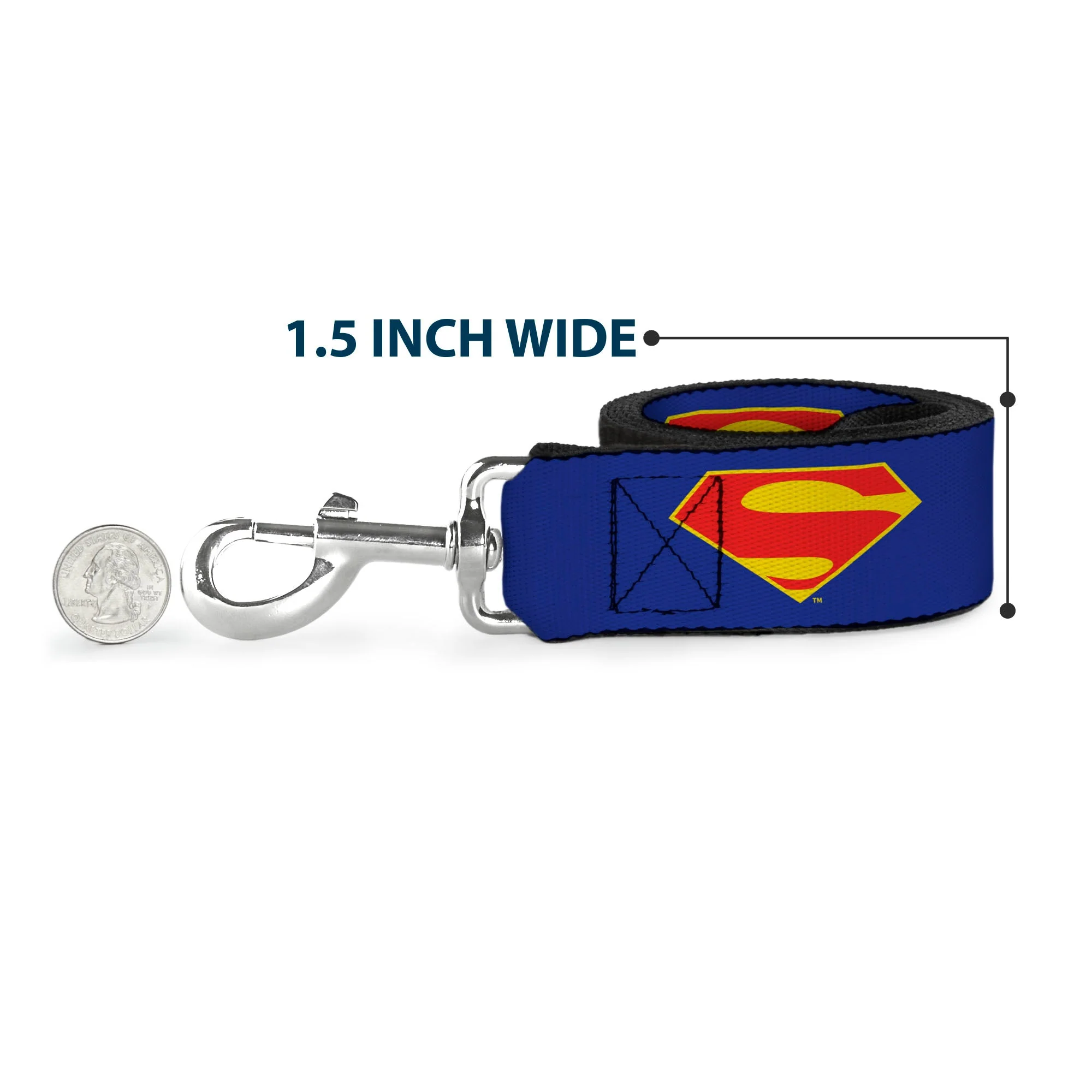Dog Leash - DC League of Super-Pets Superman Shield Logo Blue/Red/Yellow - Image 6