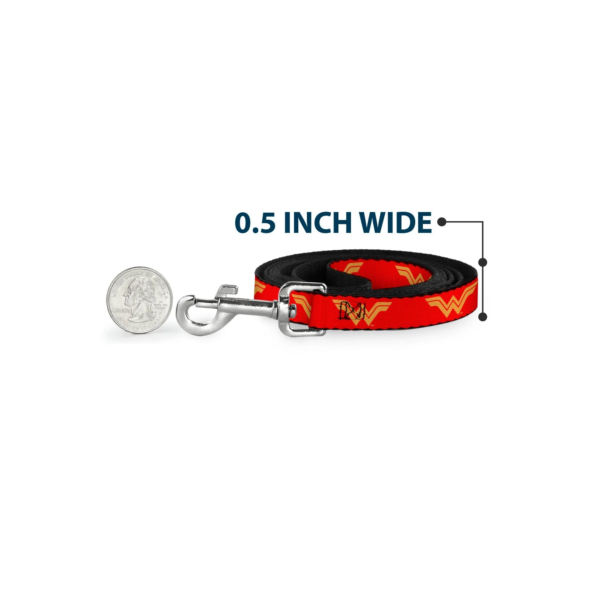 Dog Leash - DC League of Super-Pets Wonder Woman Logo Red/Yellow - Image 4