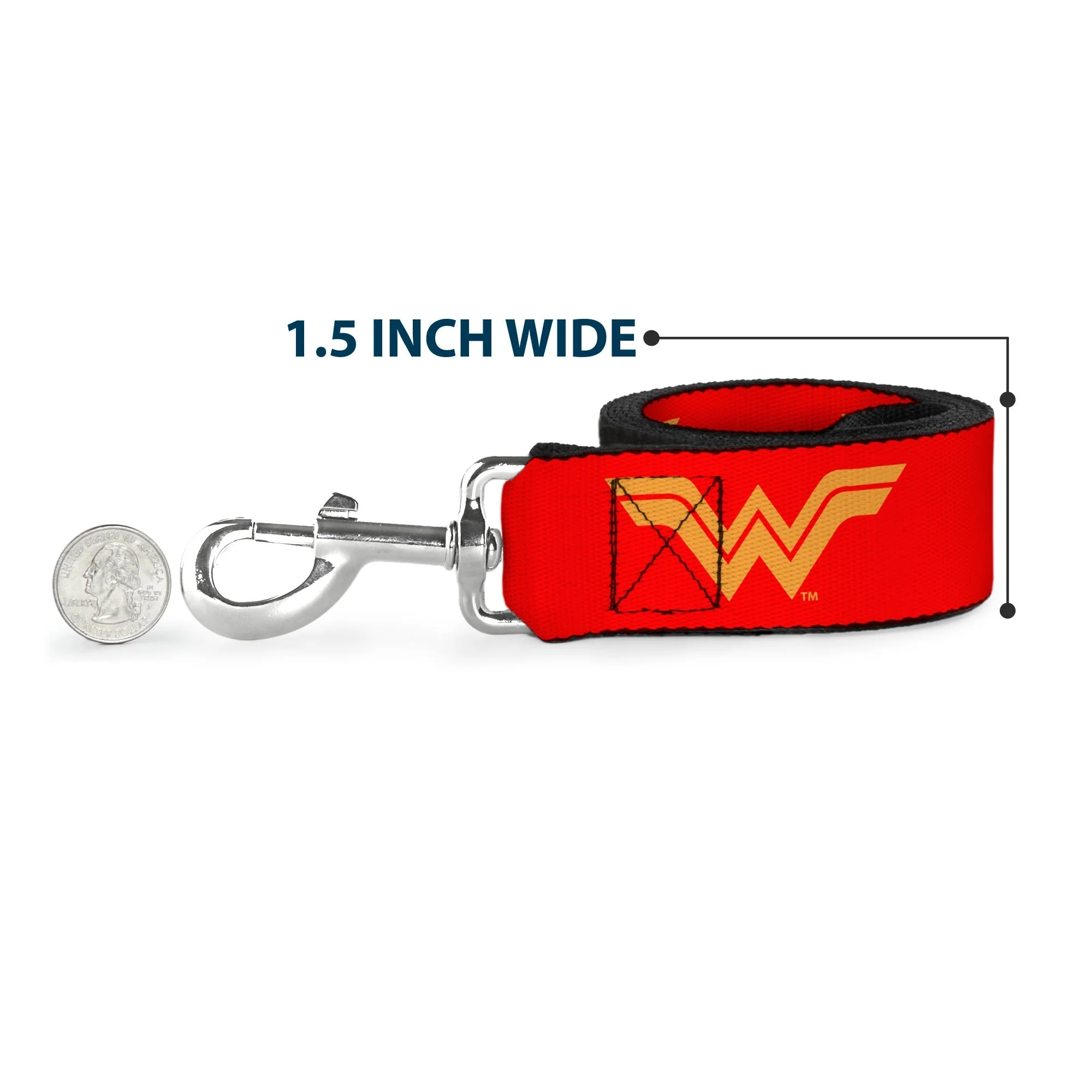 Dog Leash - DC League of Super-Pets Wonder Woman Logo Red/Yellow - Image 6