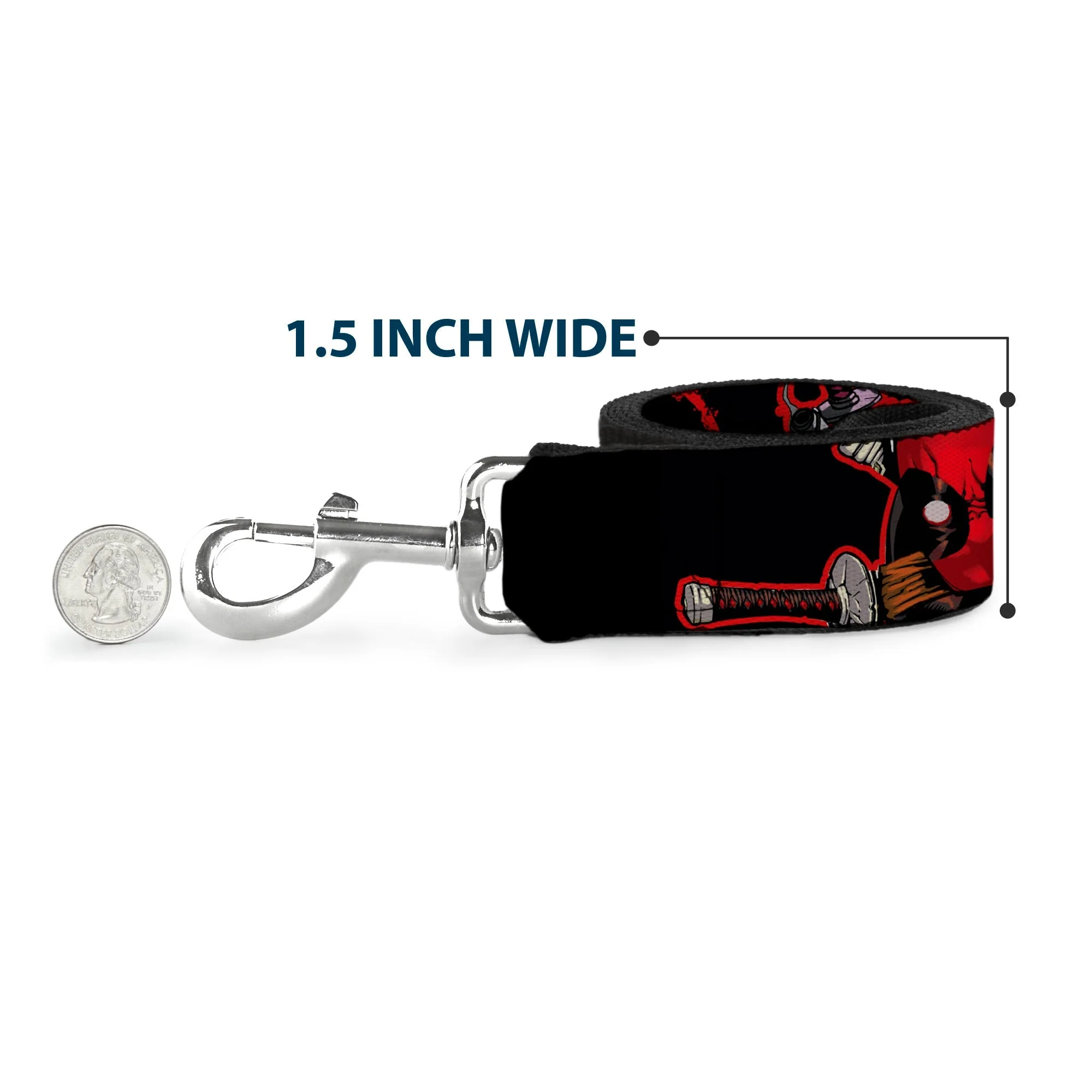 Dog Leash - Deadpool 2-Action Poses/Splatter Logo Black/Red/White - Image 6