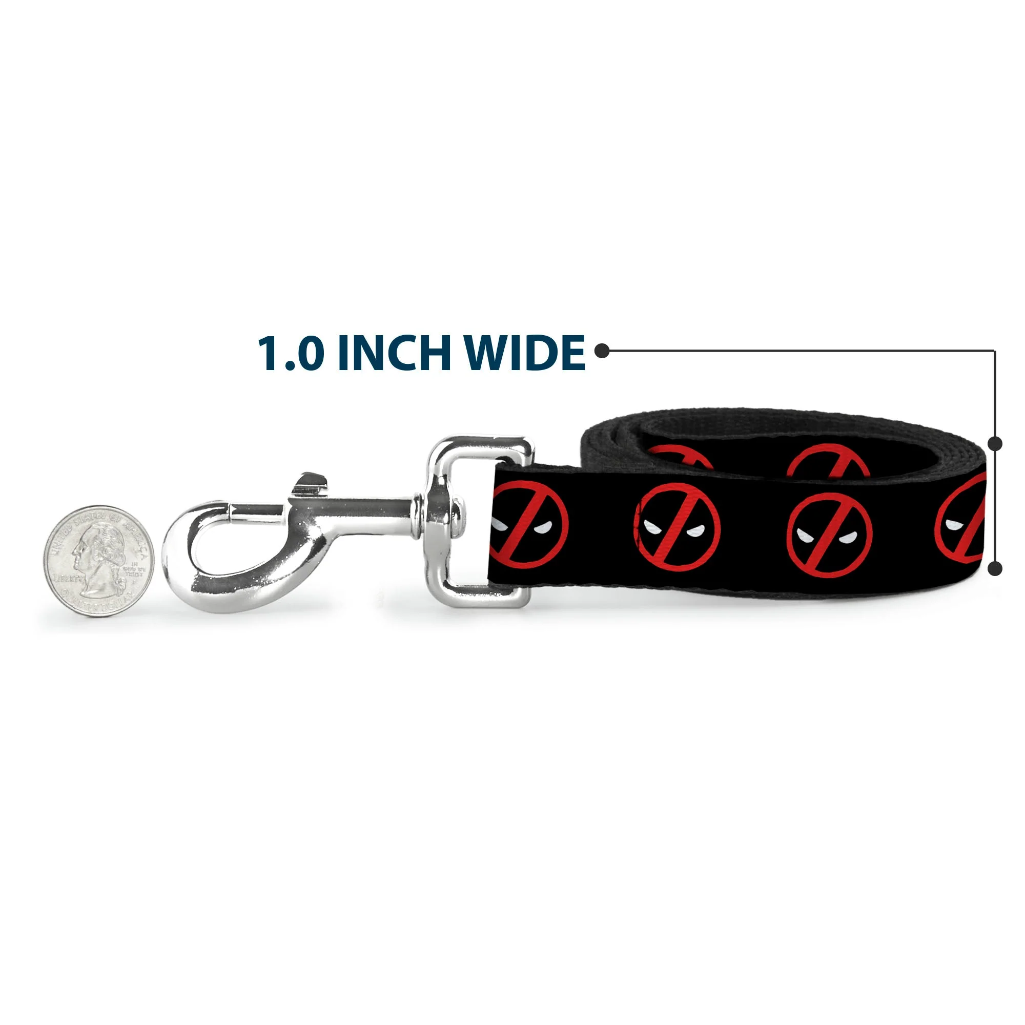 Dog Leash - Deadpool Logo2 Black/Red/White - Image 5