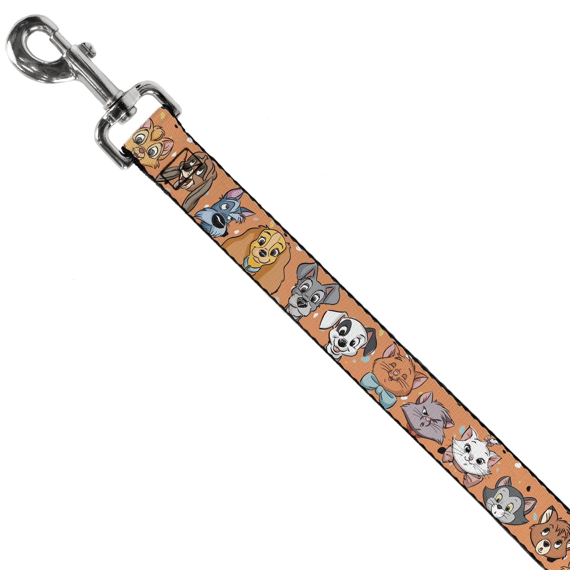 Dog Leash - Disney Cats and Dogs Faces Orange - Image 2