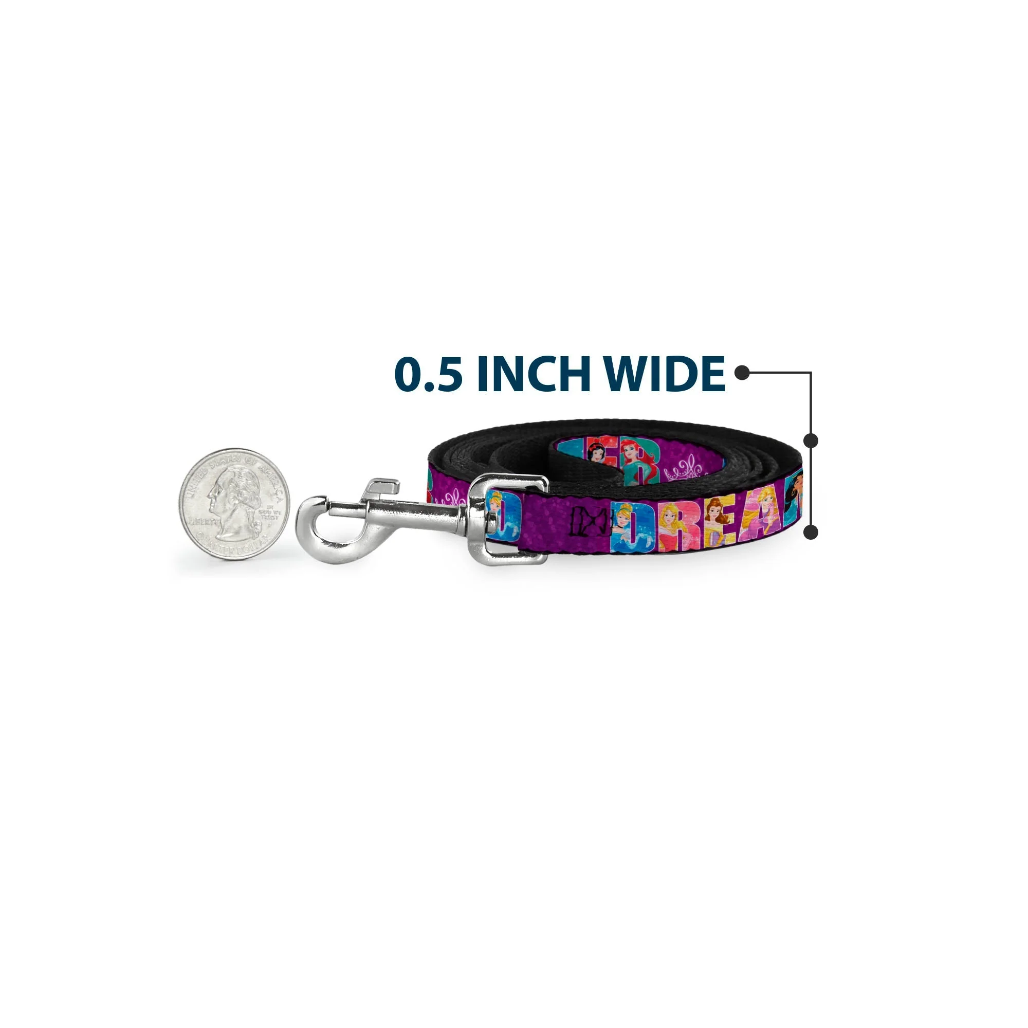 Dog Leash - Disney DREAMER 7-Sparkling Princesses/Tiara Purple/White - Image 4