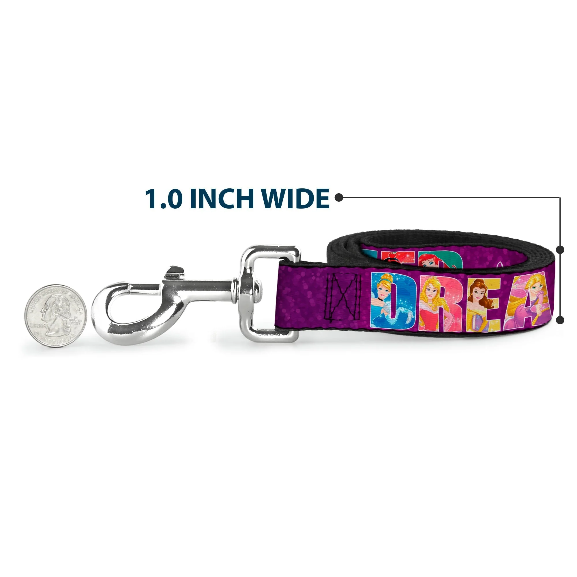 Dog Leash - Disney DREAMER 7-Sparkling Princesses/Tiara Purple/White - Image 5