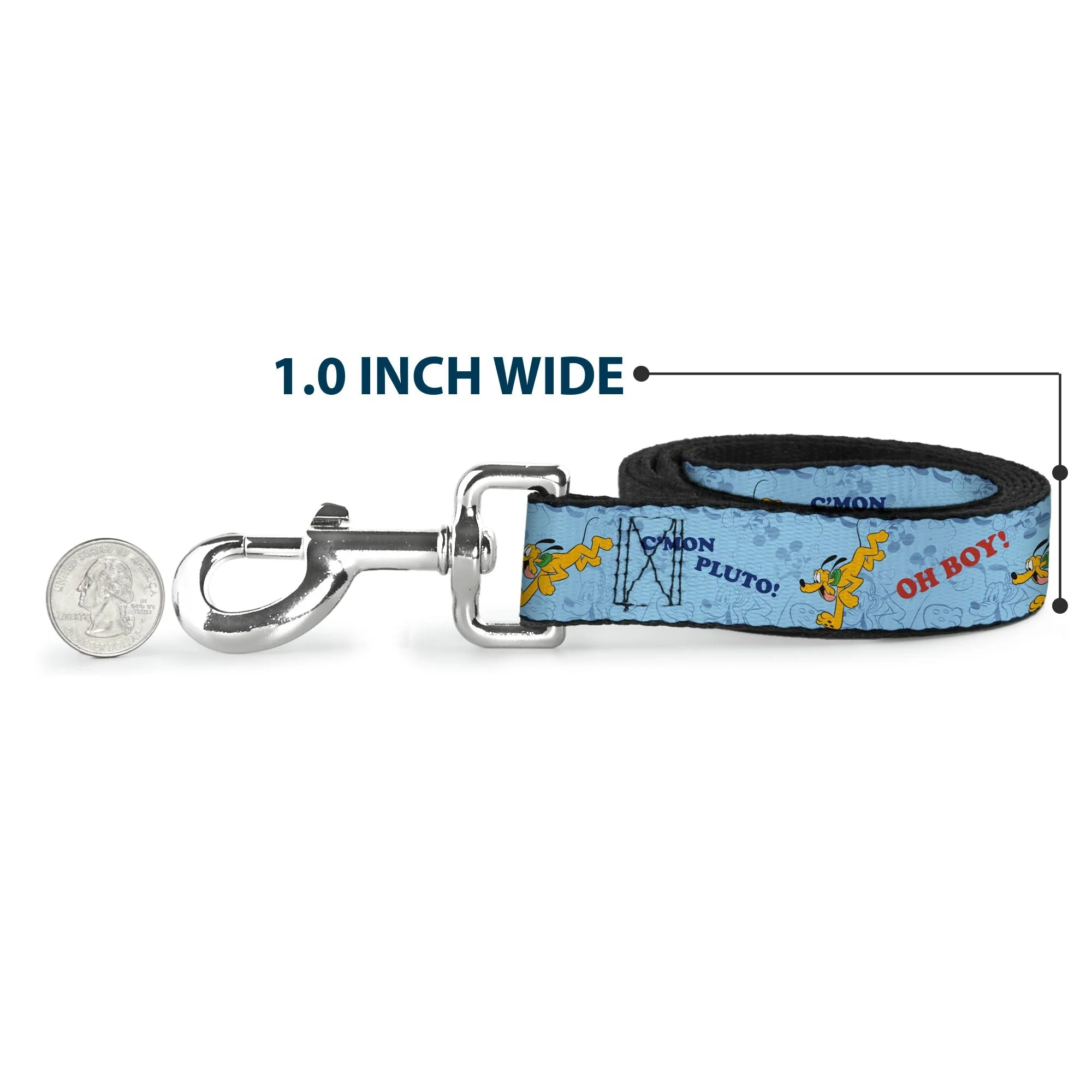 Dog Leash - Disney Pluto Poses and Quotes Blues/Red/Yellow - Image 5