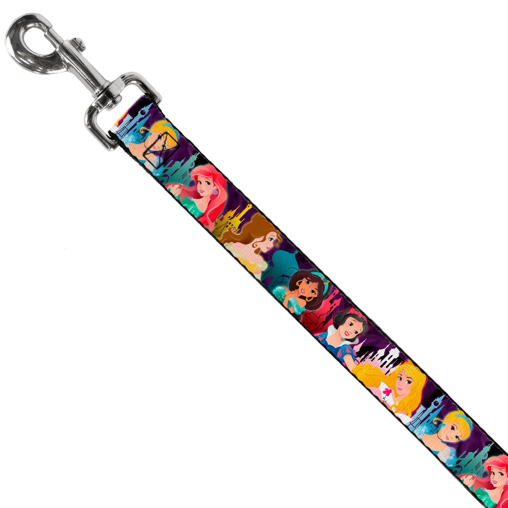 Dog Leash - Disney Princess Poses/Castle Silhouettes Purples/Multi Color - Image 2