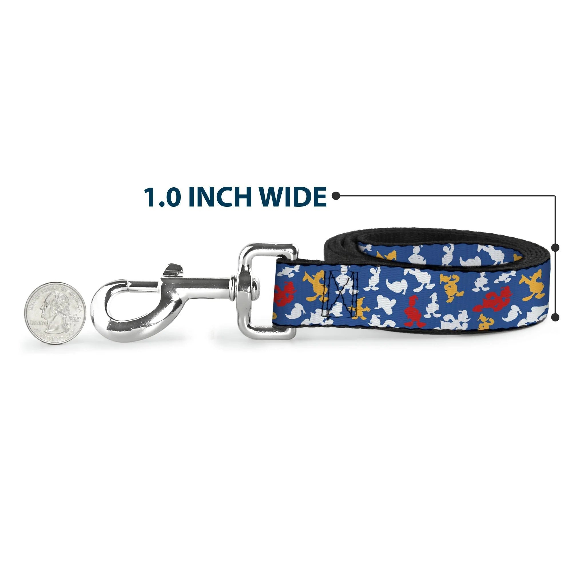 Dog Leash - Donald Duck Face/Poses Scattered Blue/White/Red/Yellow - Image 5