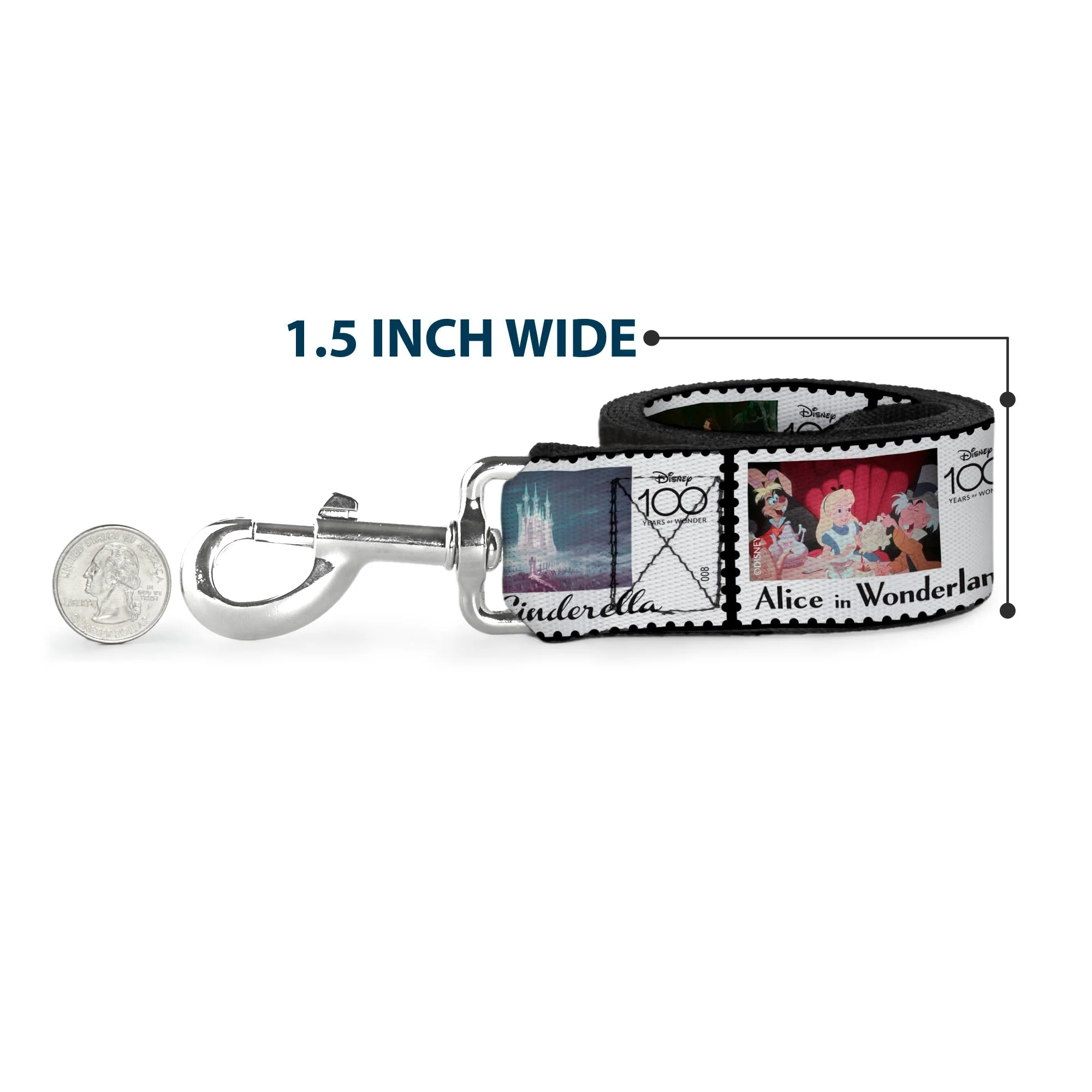Dog Leash - Frozen Elsa Snowflake Pose with Trees and Script Blues/Purples - Image 6