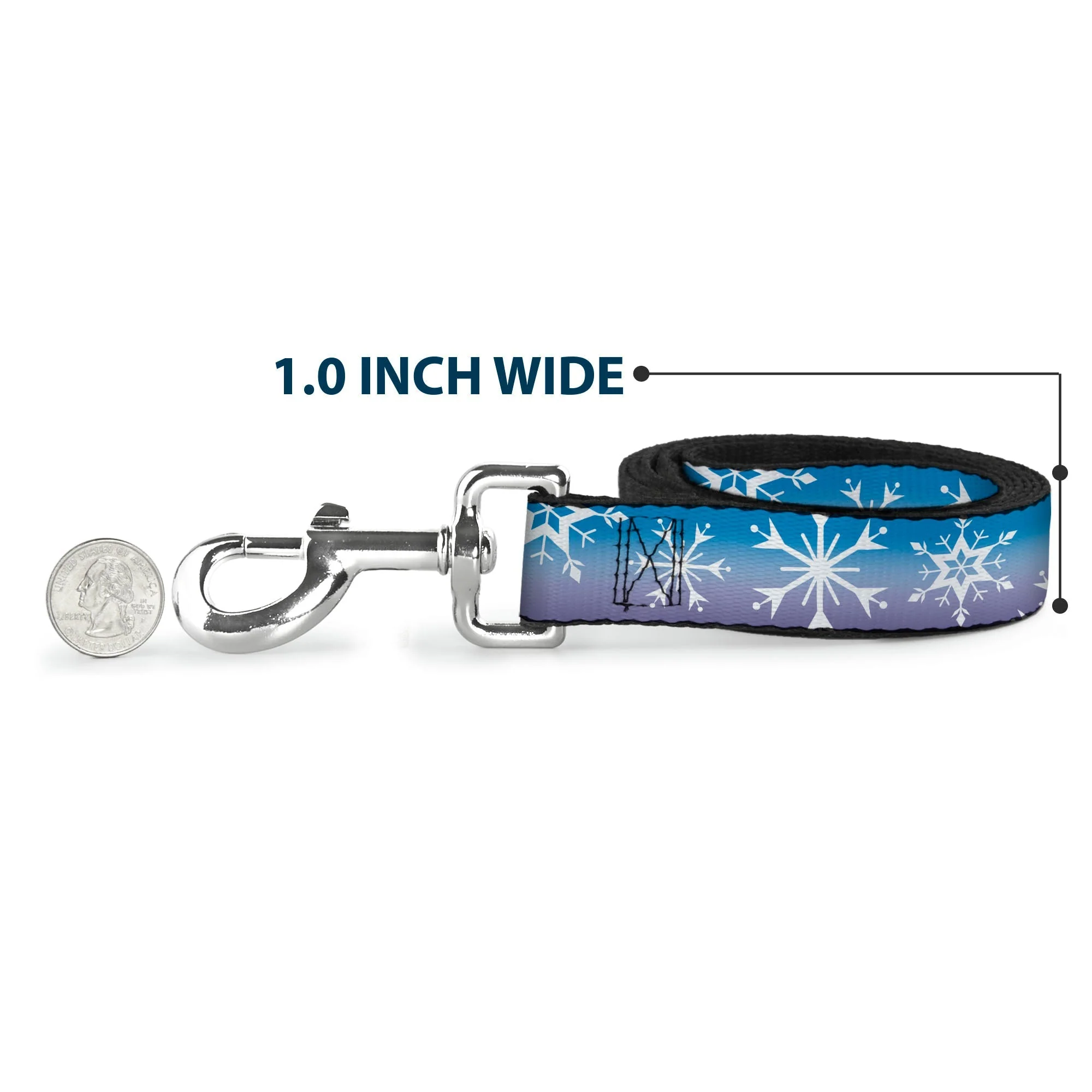 Dog Leash - Frozen II Snowflakes Blues/Purples/White - Image 5