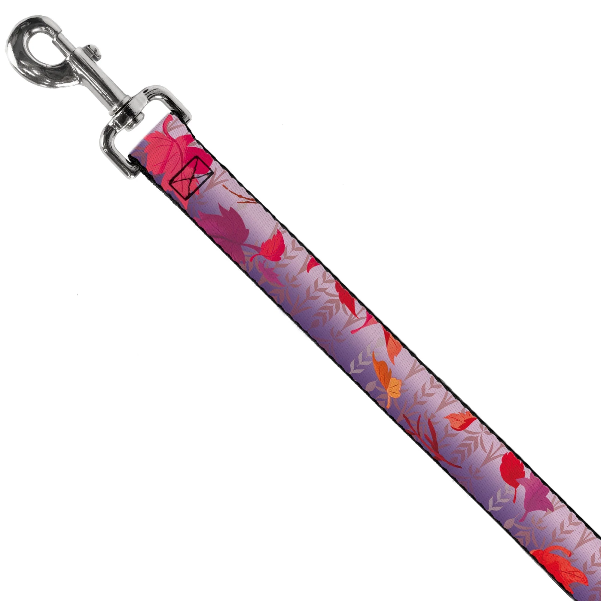 Dog Leash - Frozen II Swirling Leaves/Floral Trim Purples/Reds - Image 2