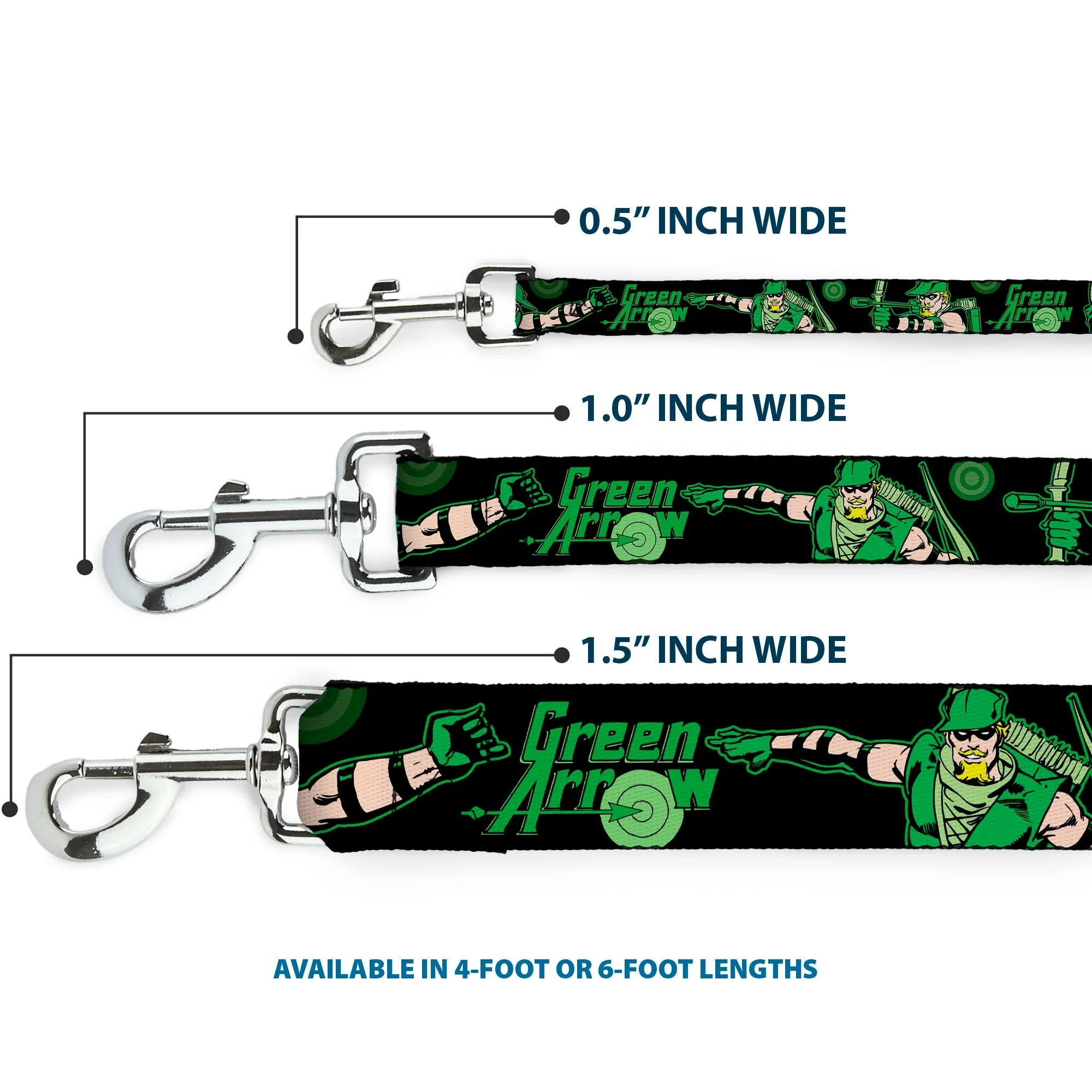 Dog Leash - GREEN ARROW Action Poses Targets Black Greens - Image 3