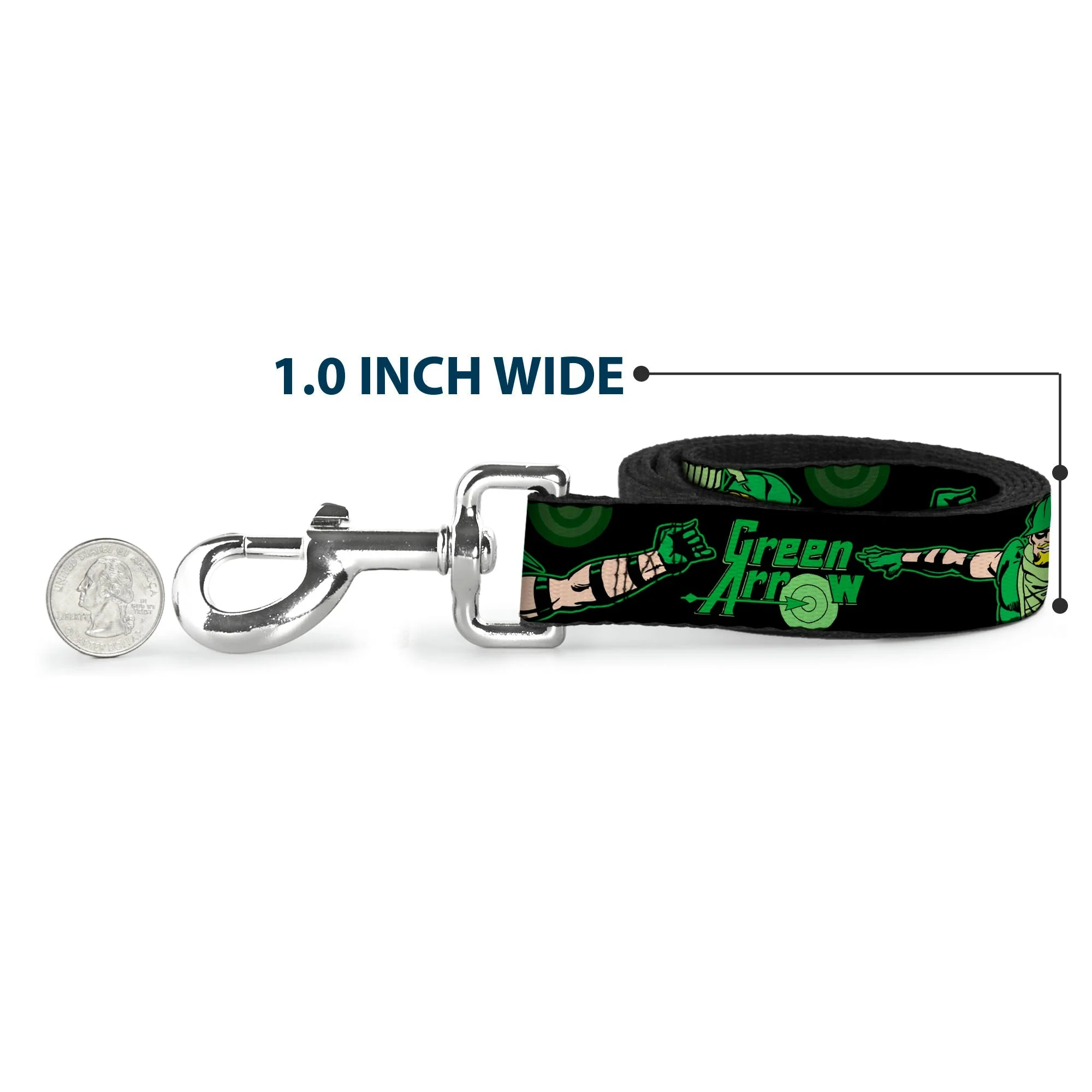 Dog Leash - GREEN ARROW Action Poses Targets Black Greens - Image 5