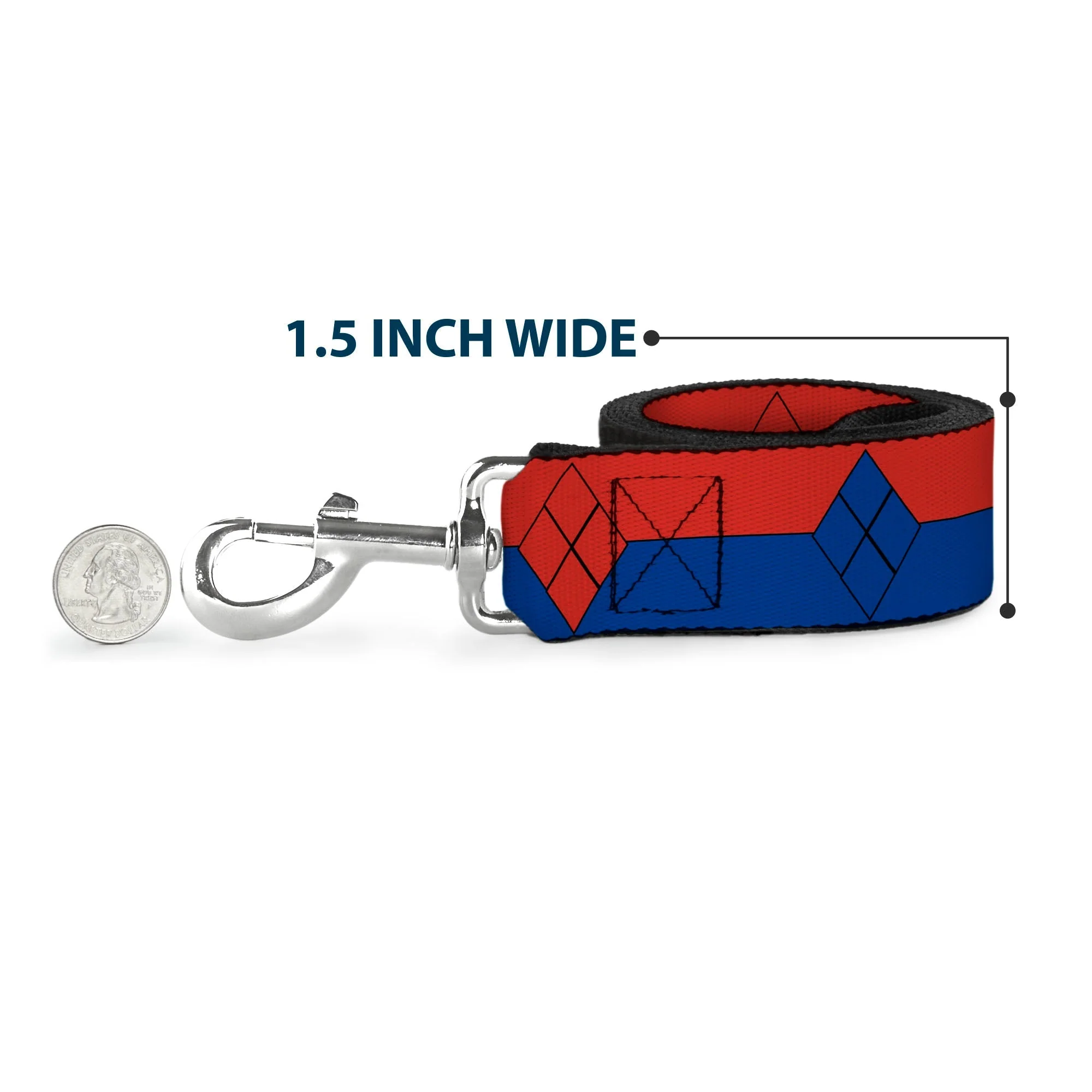 Dog Leash - Harley Quinn Diamond/Stripe Red/Blue - Image 6