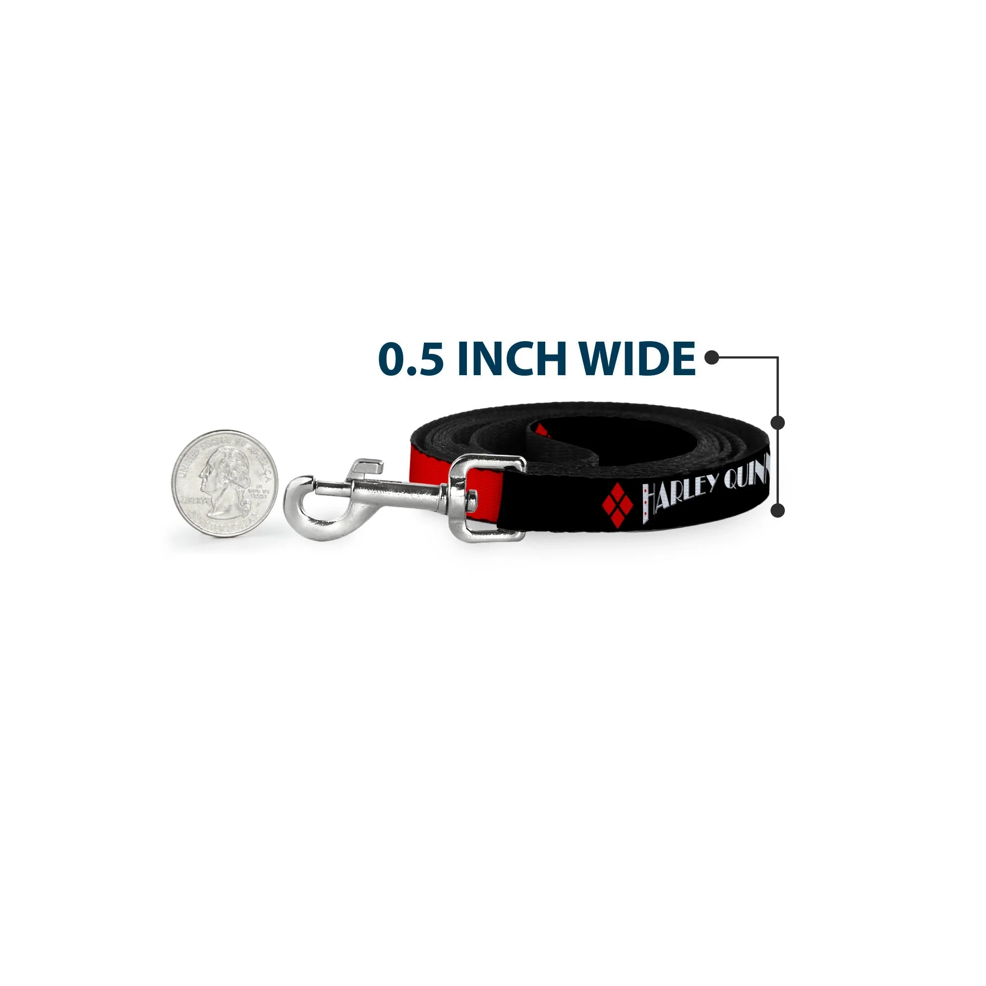 Dog Leash - HARLEY QUINN/Diamonds Black/Red/White - Image 4