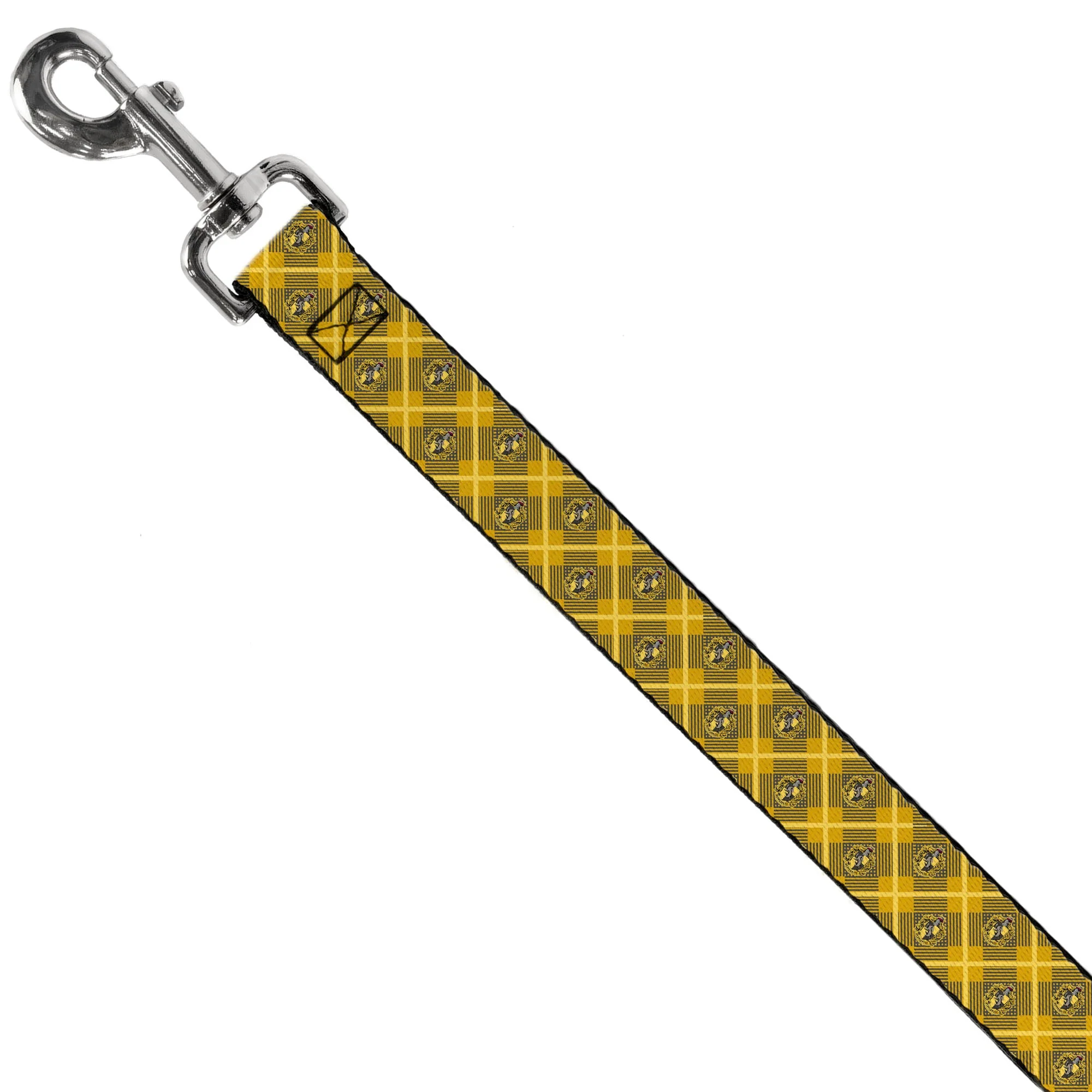 Dog Leash - Harry Potter Hufflepuff Crest Plaid Yellows/Gray - Image 2
