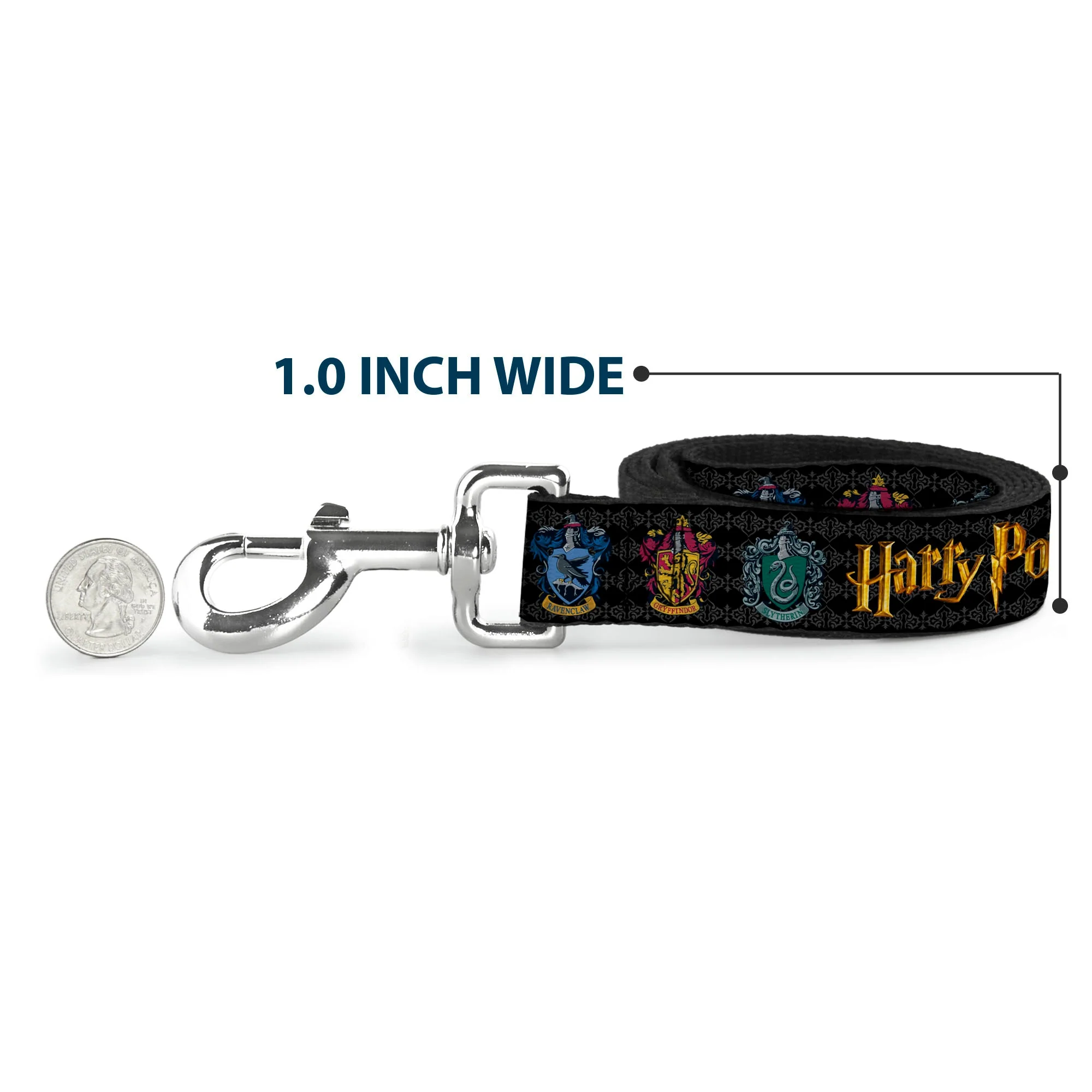 Dog Leash - HARRY POTTER Hufflepuff/Ravenclaw/Gryffindor/Slytherin Coat of Arms Black - Image 5