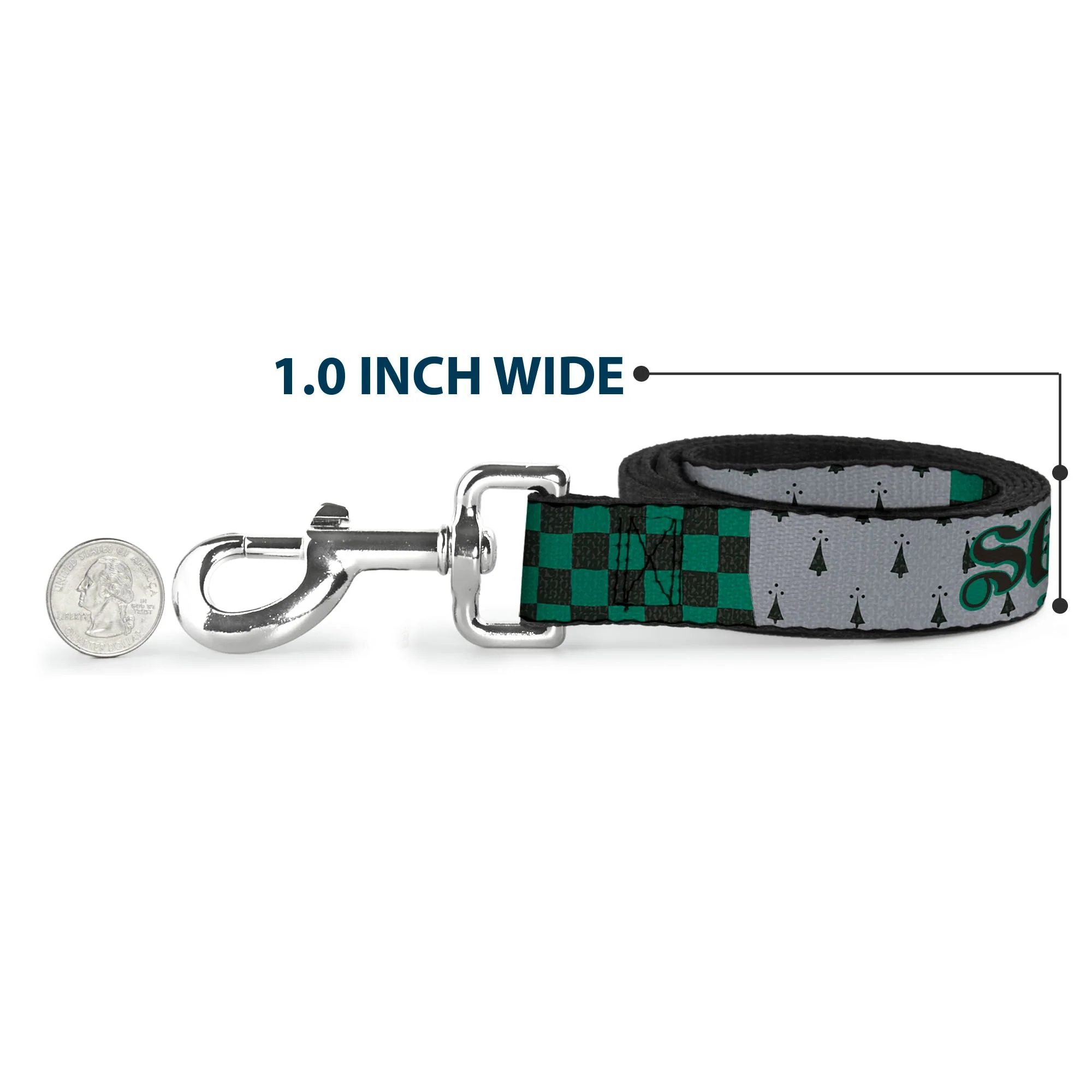 Dog Leash - Harry Potter SLYTHERIN/Checker Blocks Grays/Greens - Image 5