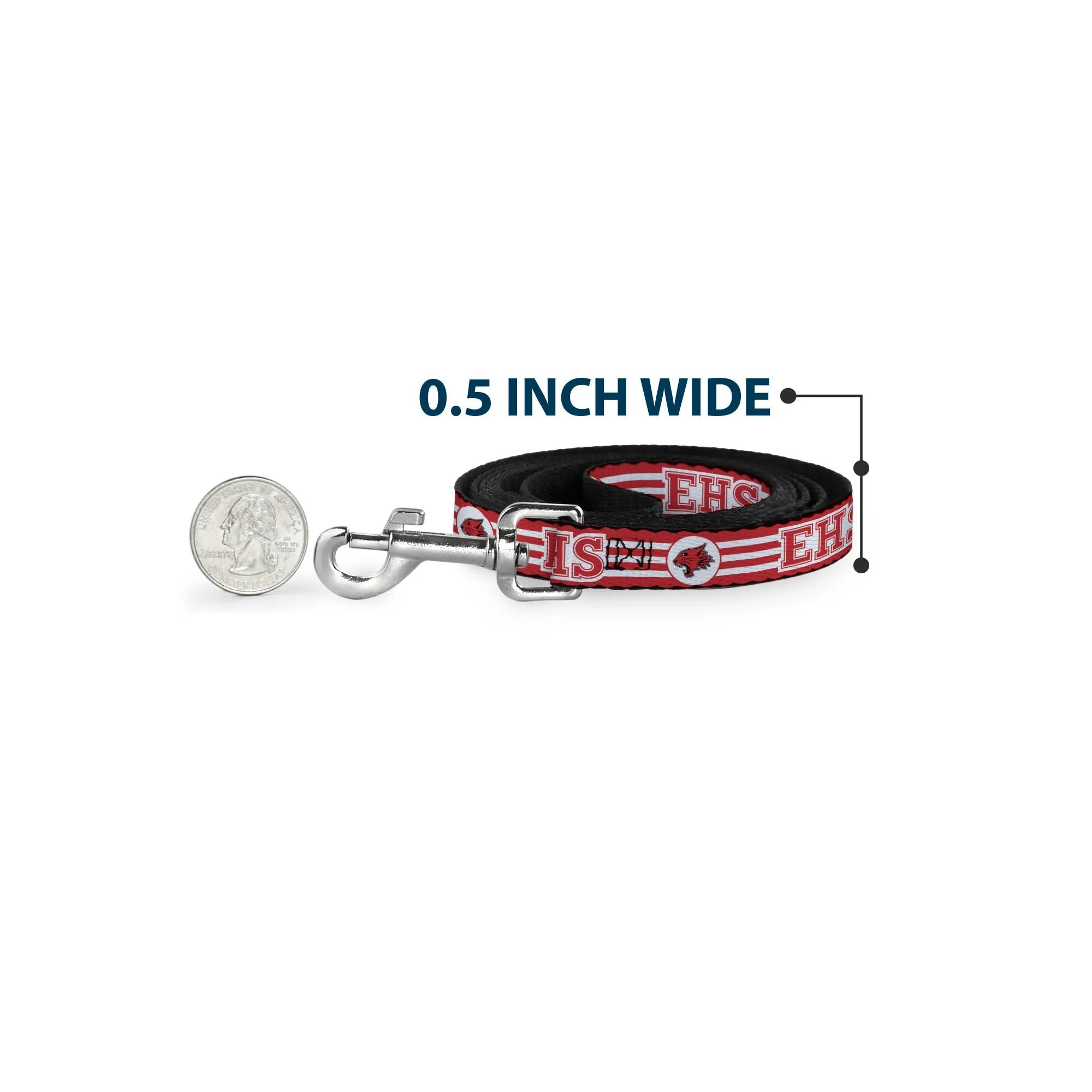 Dog Leash - High School Musical East High School EHS Wildcats Logo/Stripe White/Red - Image 4