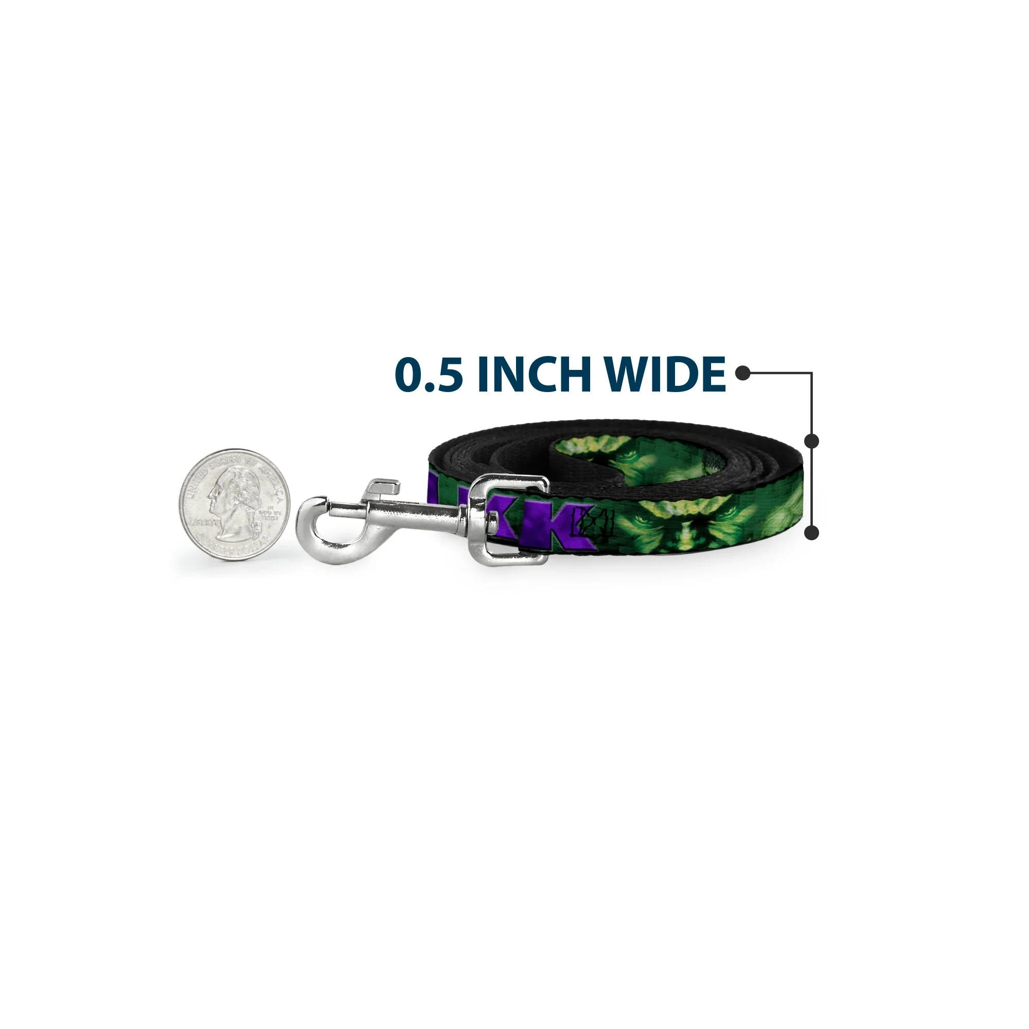 Dog Leash - HULK Face CLOSE-UP/Action Pose Greens/Purples - Image 4