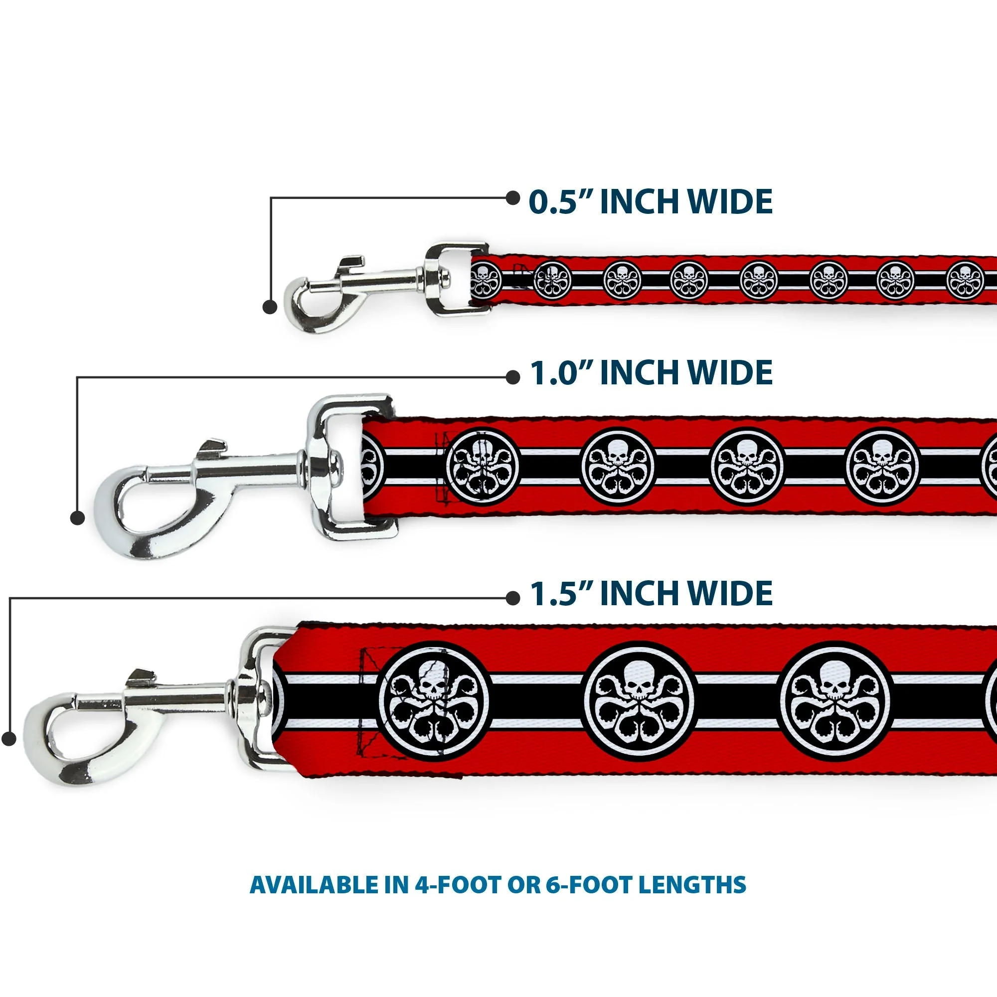 Dog Leash - HYDRA Logo/Stripe Red/Black/White - Image 3