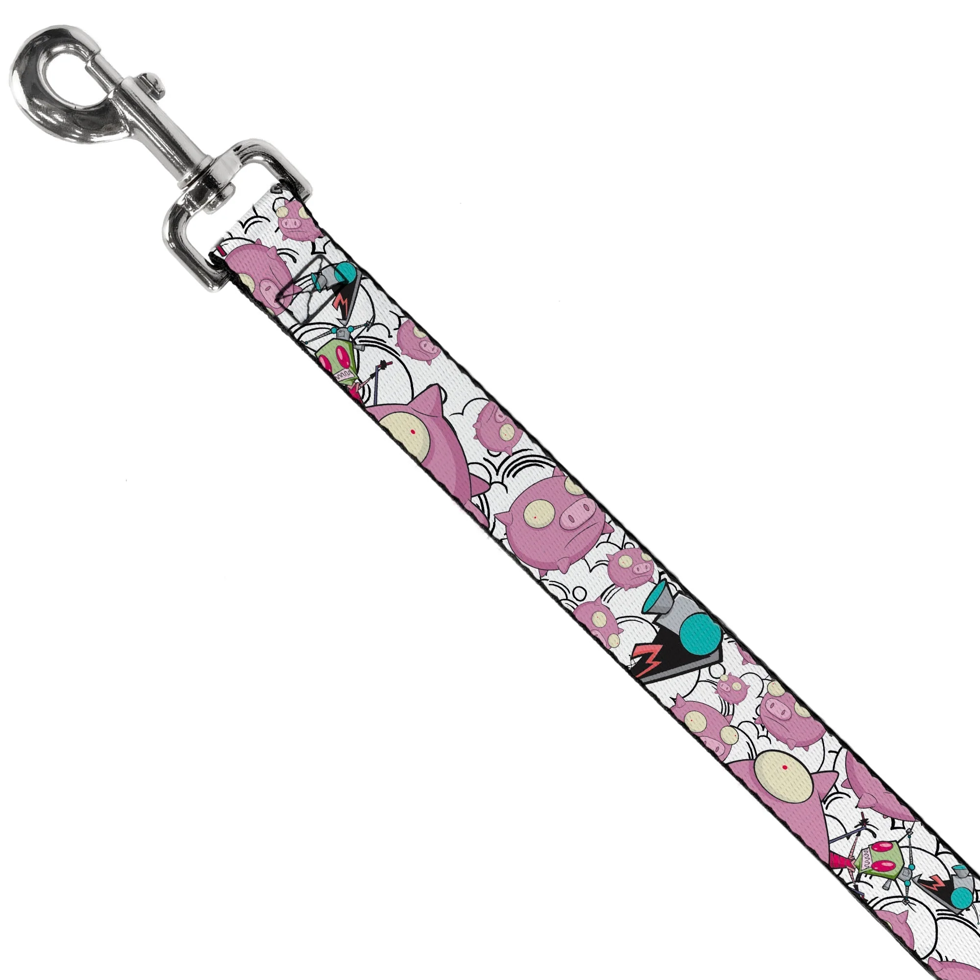 Dog Leash - Invader Zim GIR and Piggy Doddles White/Black - Image 2