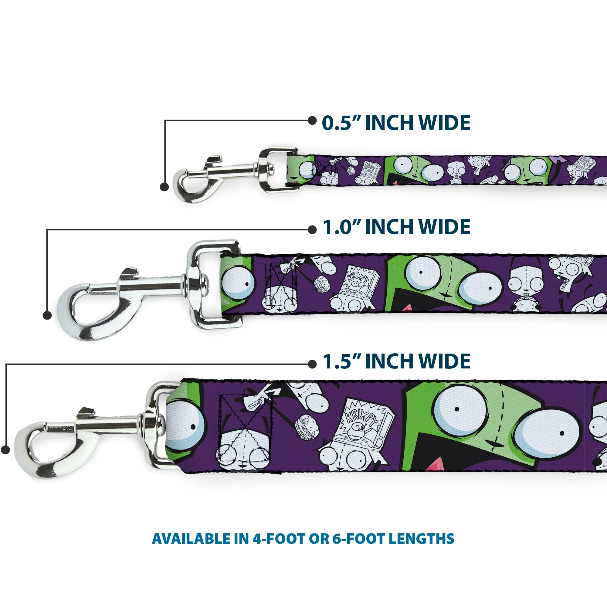 Dog Leash - Invader Zim GIR Poses and Sketch Purple - Image 3