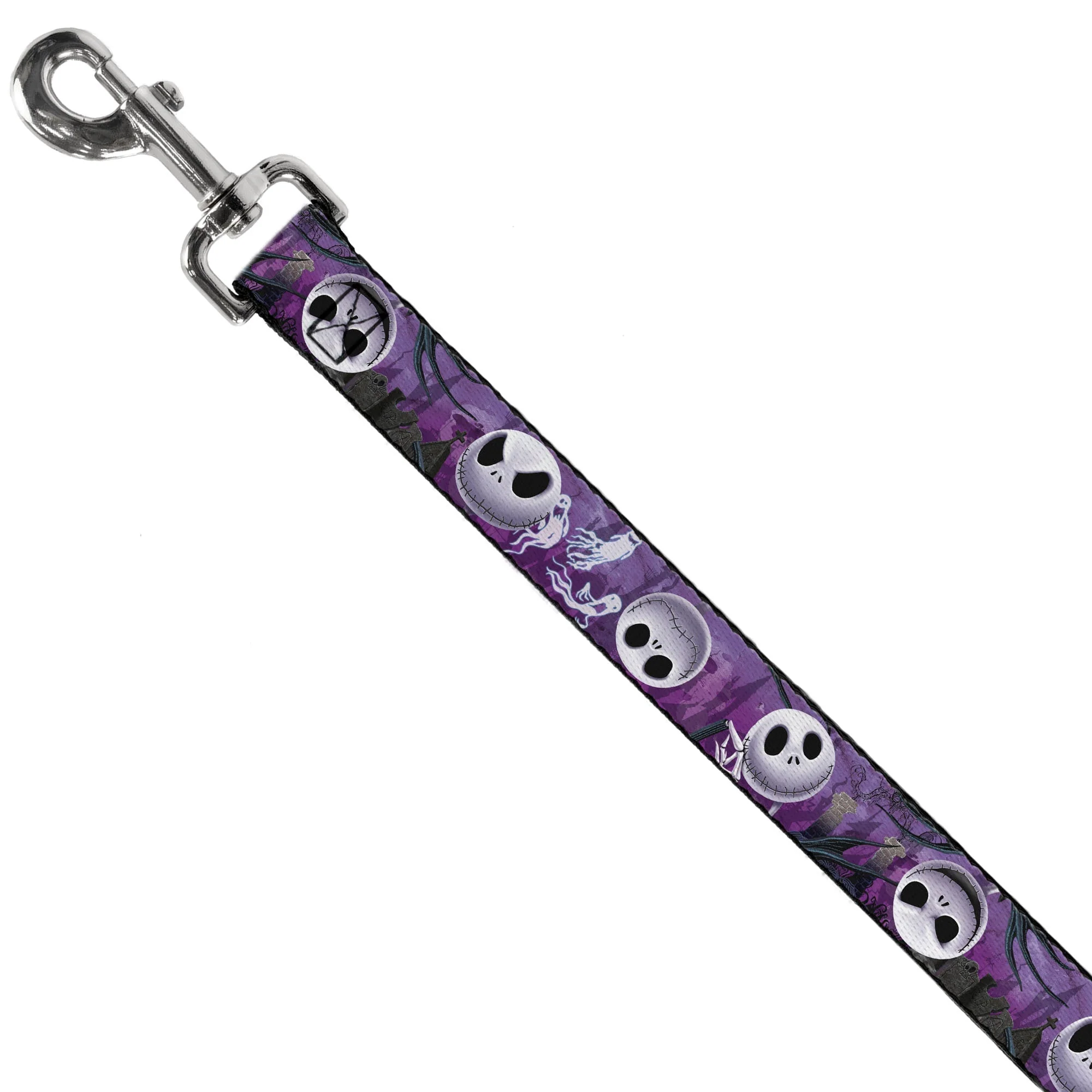 Dog Leash - Jack Expressions/Ghosts in Cemetery Purples/Grays/White - Image 2