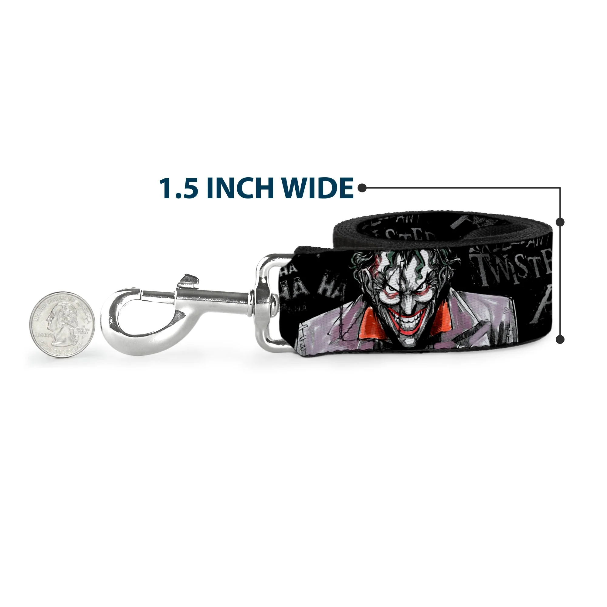 Dog Leash - Joker BRILLIANTLY TWISTED PSYCHO 2-Poses/Cards Black/Grays - Image 6