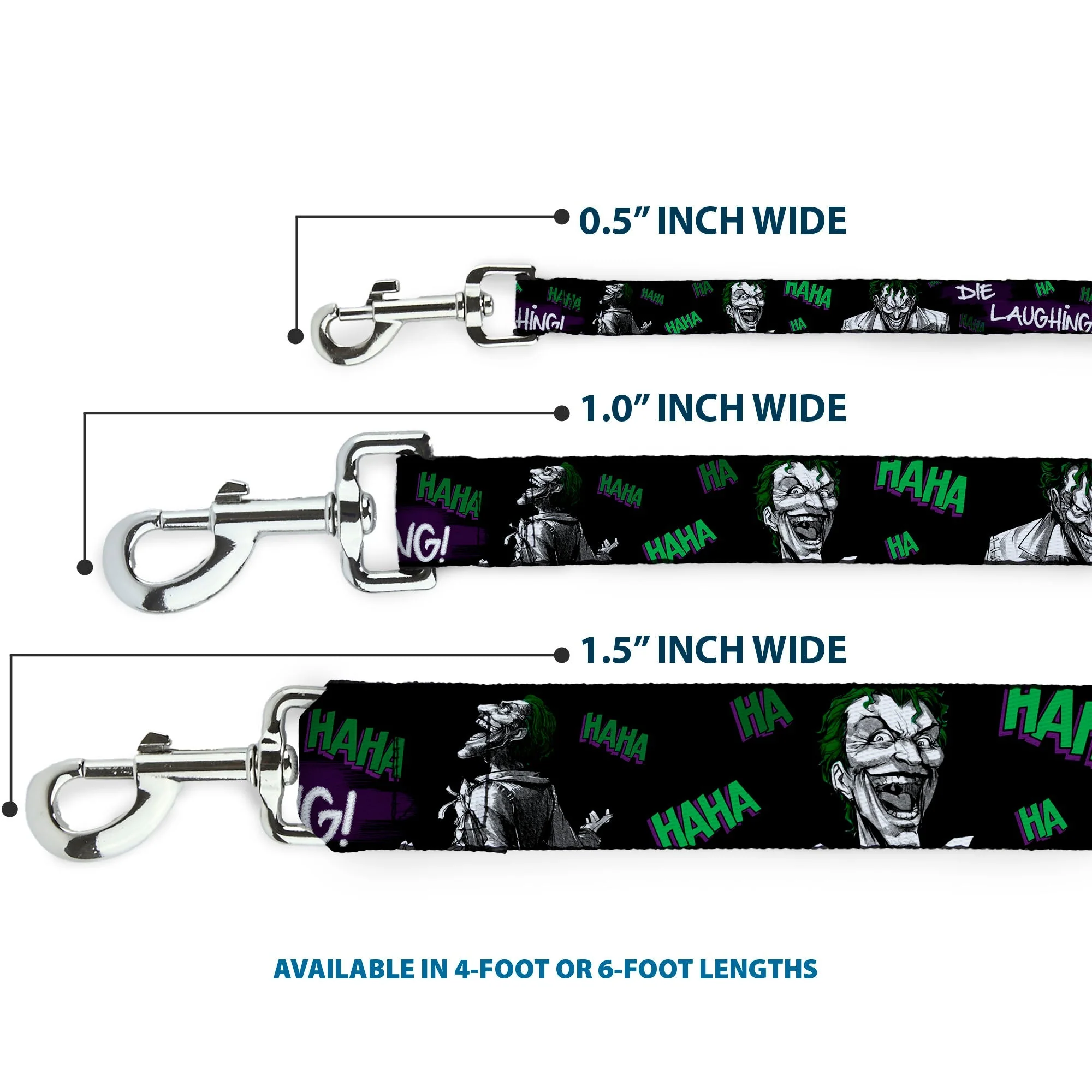 Dog Leash - Joker DIE LAUGHING! HAHA Black/Purple/Green - Image 3