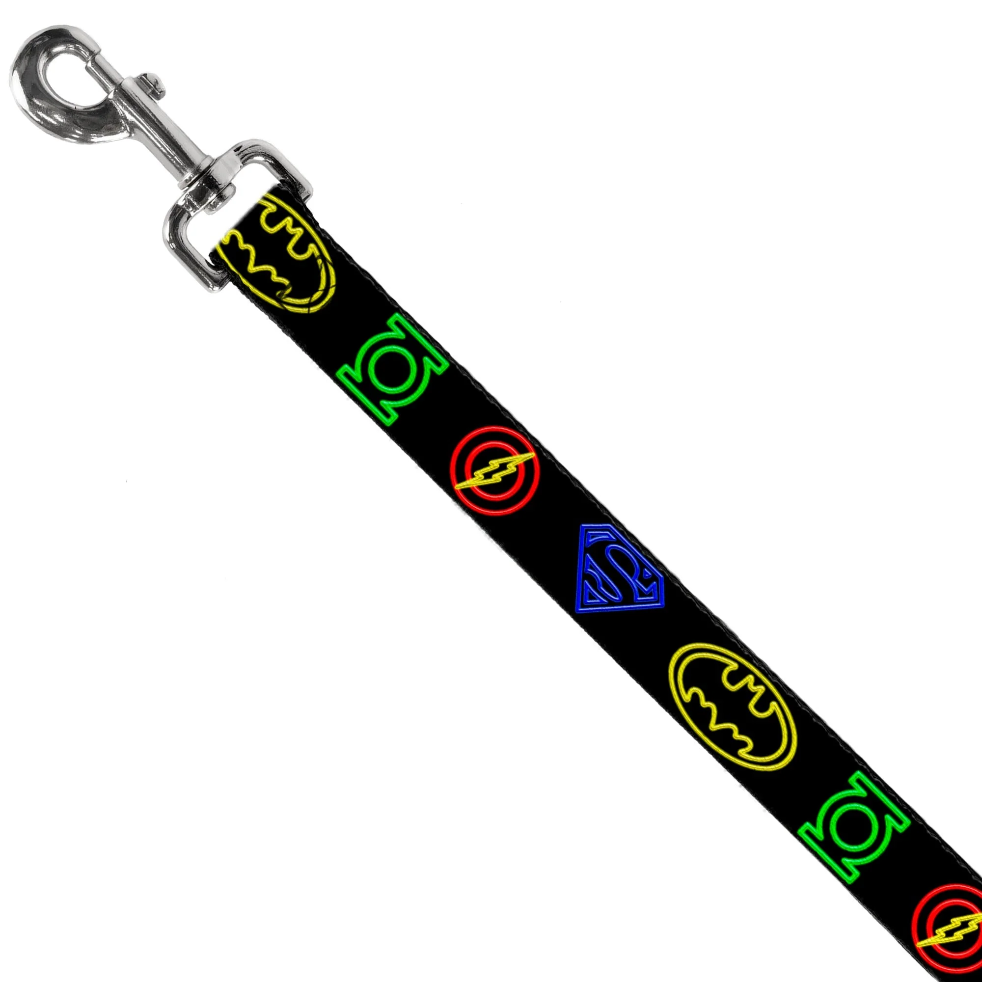 Dog Leash - Justice League Electric Logos Black/Multi Neon - Image 2