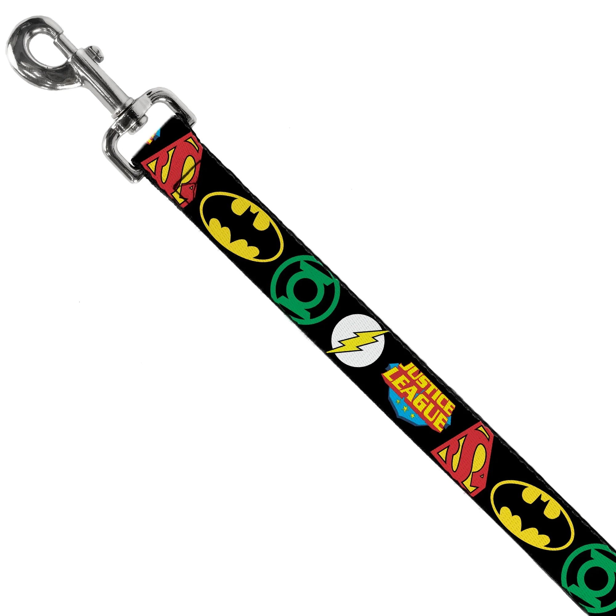 Dog Leash - Justice League Superhero Logos CLOSE-UP Black - Image 2