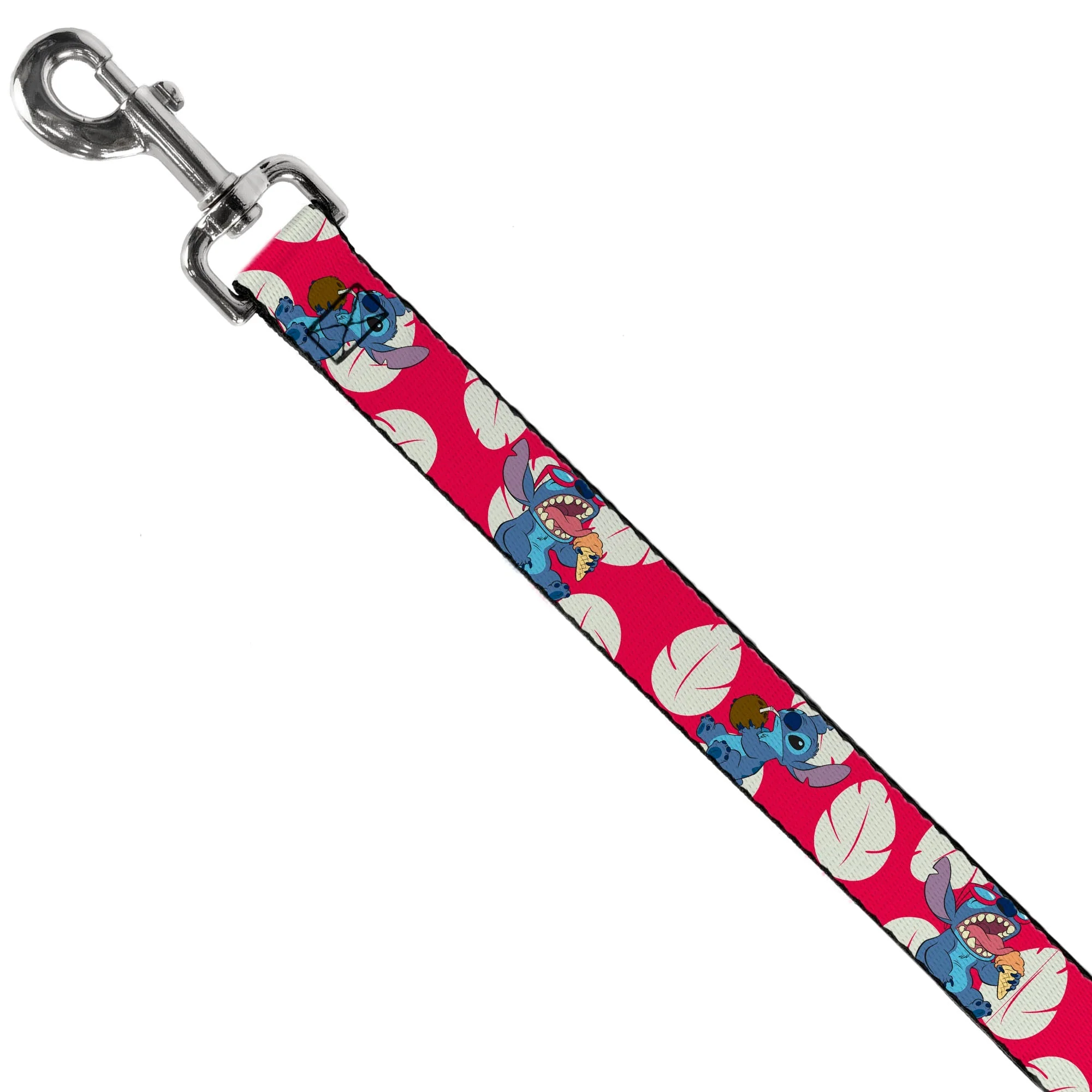 Dog Leash - Lilo & Stitch Stitch 2-Eating Poses/Lilo Dress Leaves Red/Ivory - Image 2