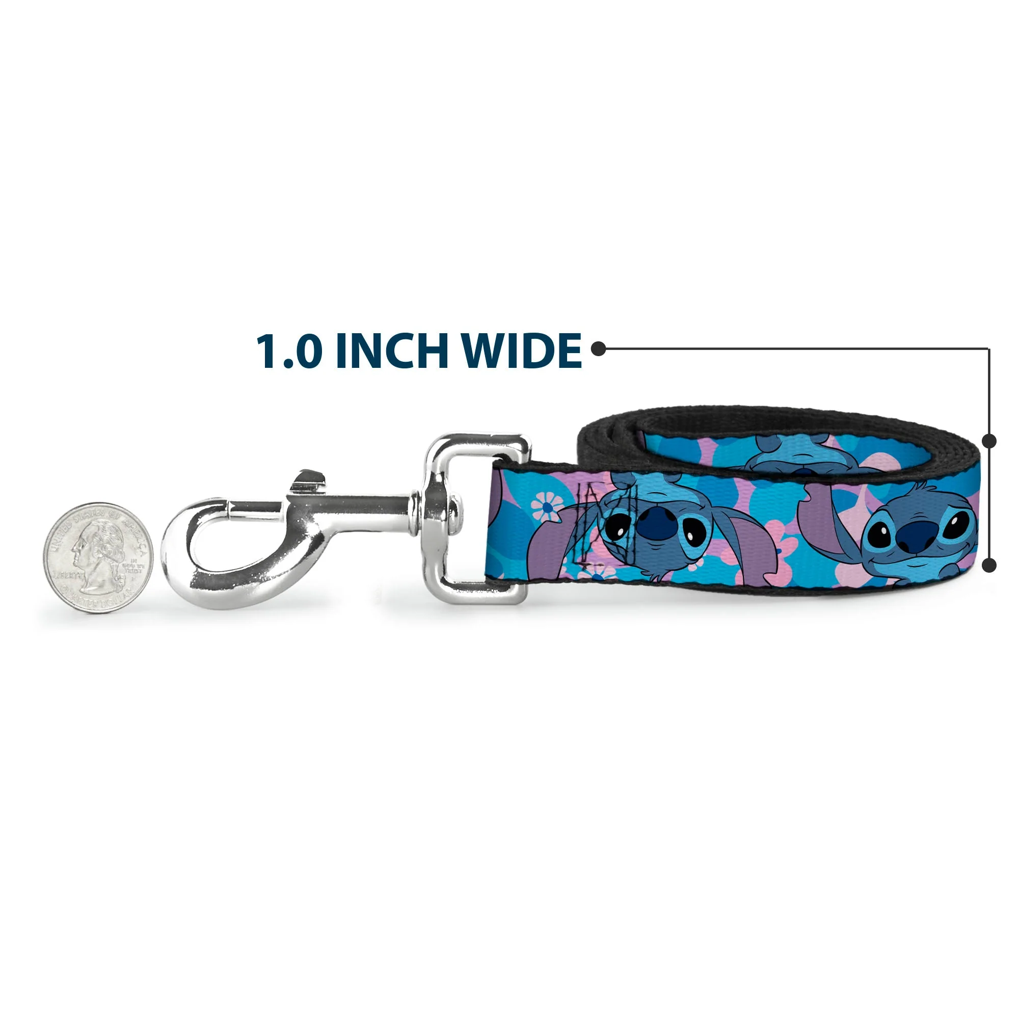 Dog Leash - Lilo & Stitch Stitch Flip Expressions Close-Up Blues/Pinks - Image 5