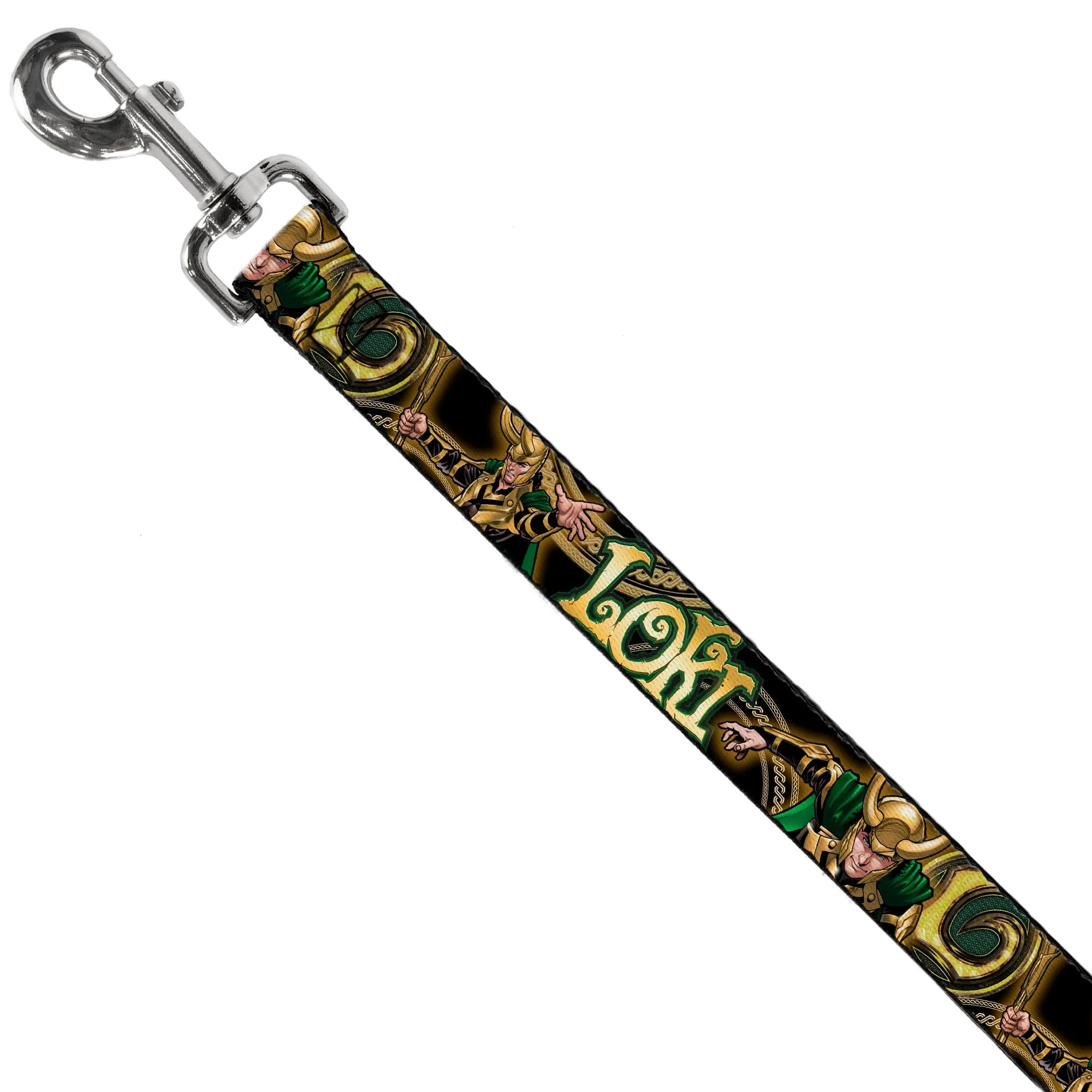 Dog Leash - LOKI Poses Black/Gold/Green - Image 2