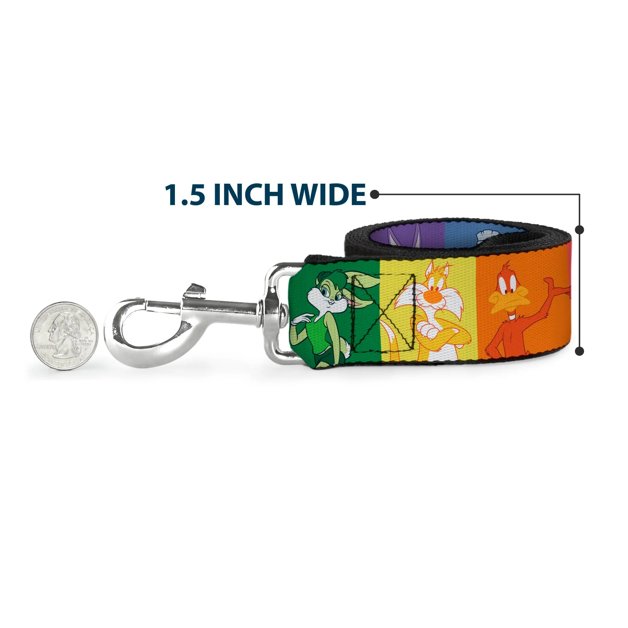 Dog Leash - Looney Tunes 6-Character Pose Pride Blocks Multi Color - Image 6