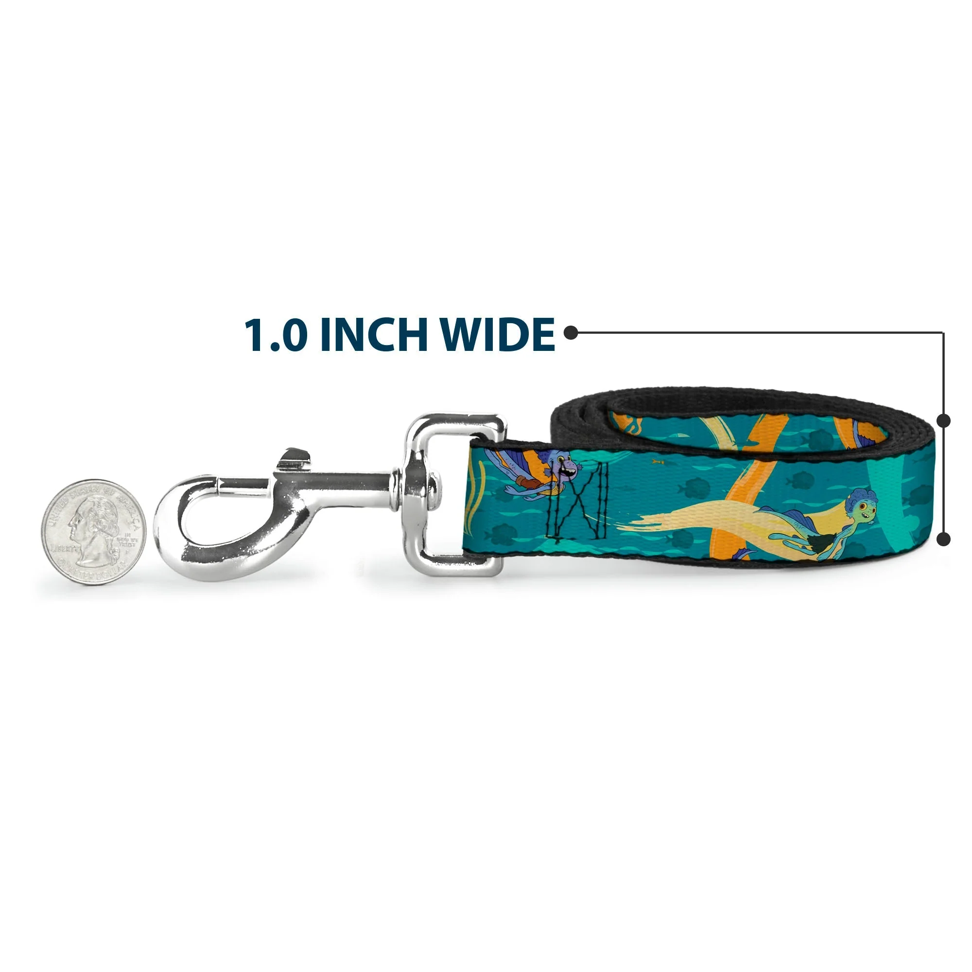 Dog Leash - Luca and Alberto Sea Monsters Swimming Poses Turquoise Blues - Image 5