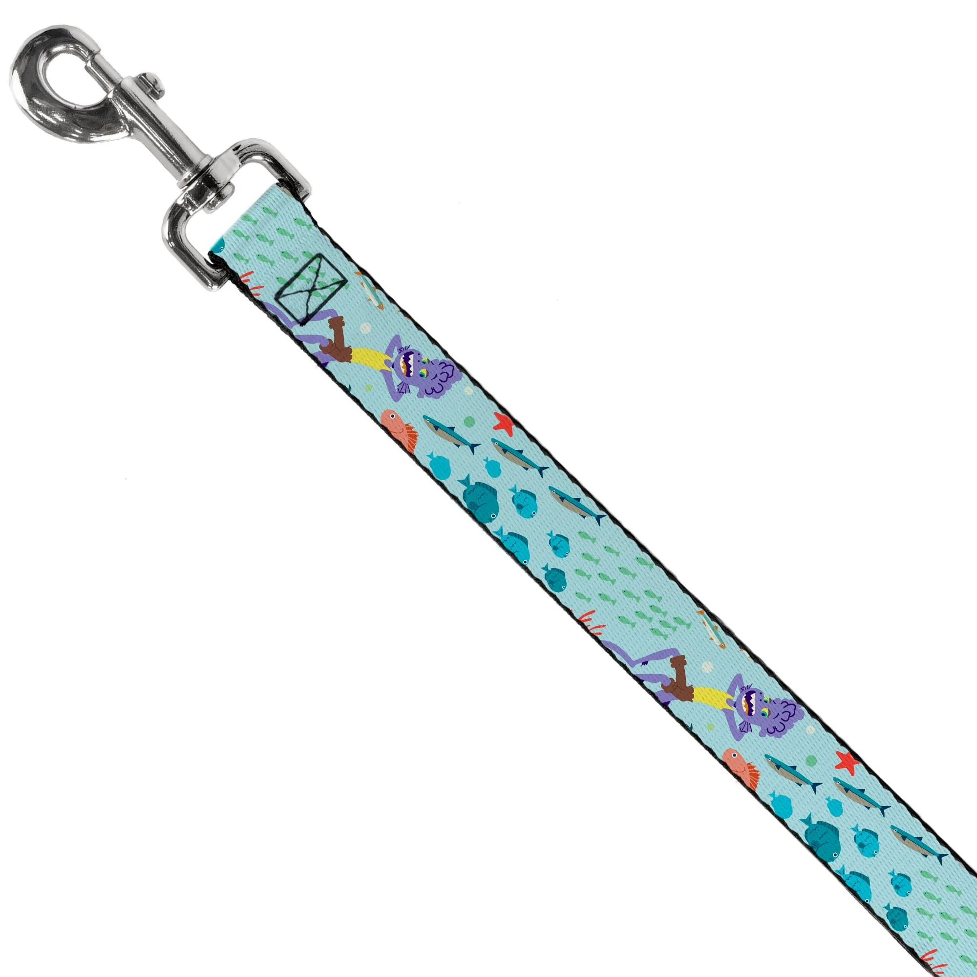 Dog Leash - Luca Isola del Mar Alberto Sea Monster School of Fish Collage - Image 2