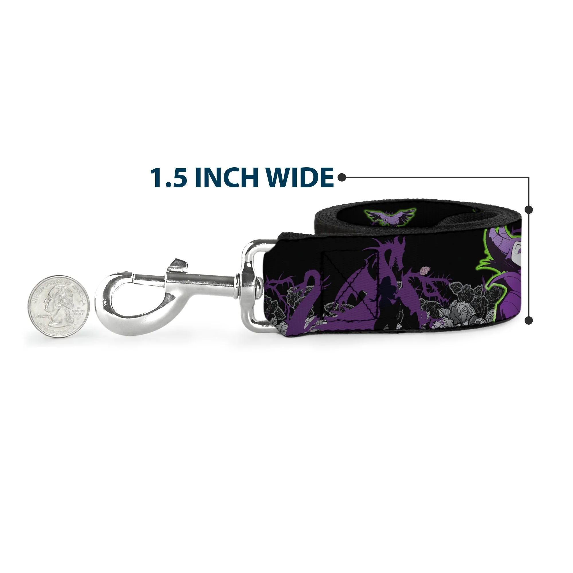 Dog Leash - Maleficent & Diablo Black Roses/Purples - Image 6