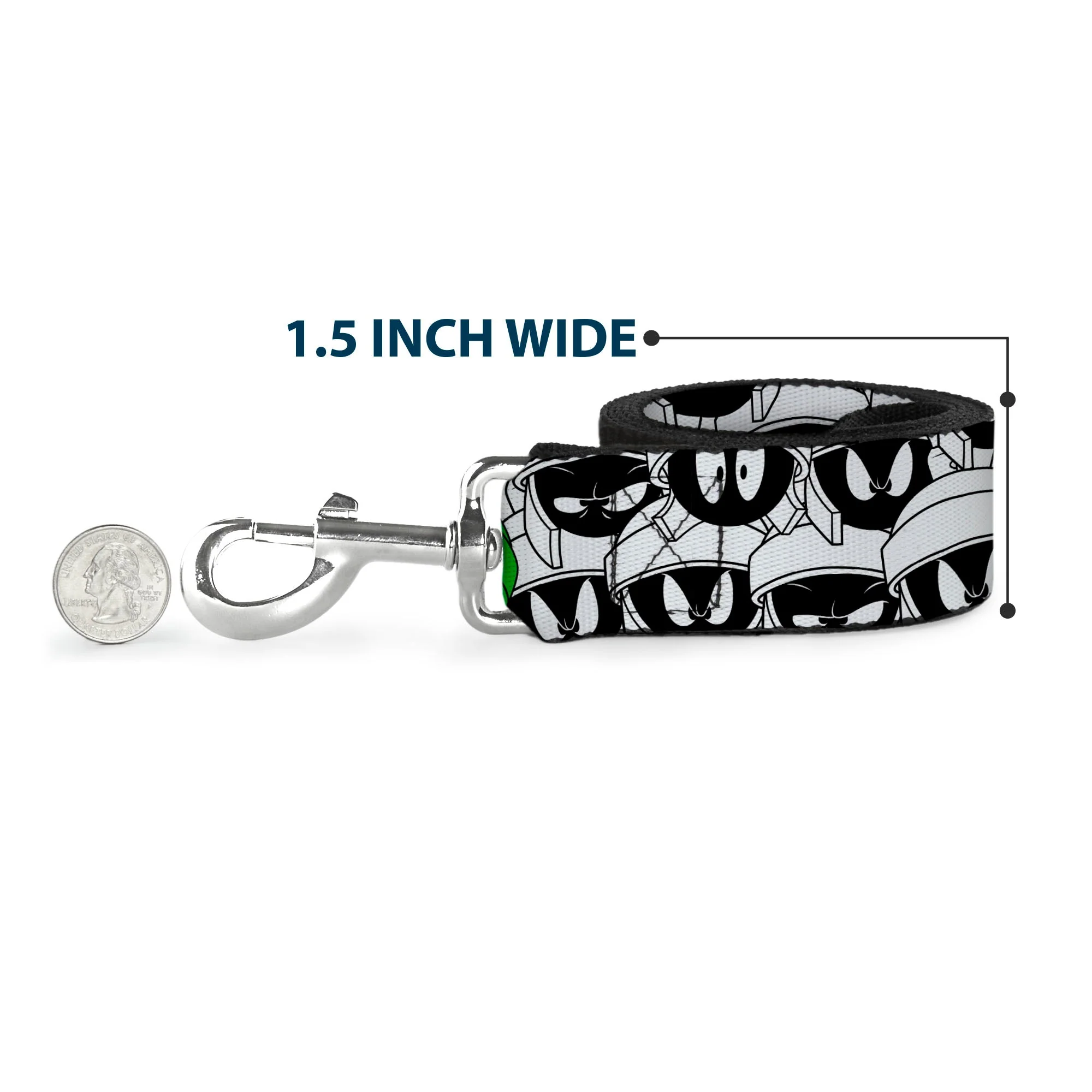Dog Leash - Marvin the Martian Expressions Stacked White/Black/Green/Gold - Image 6