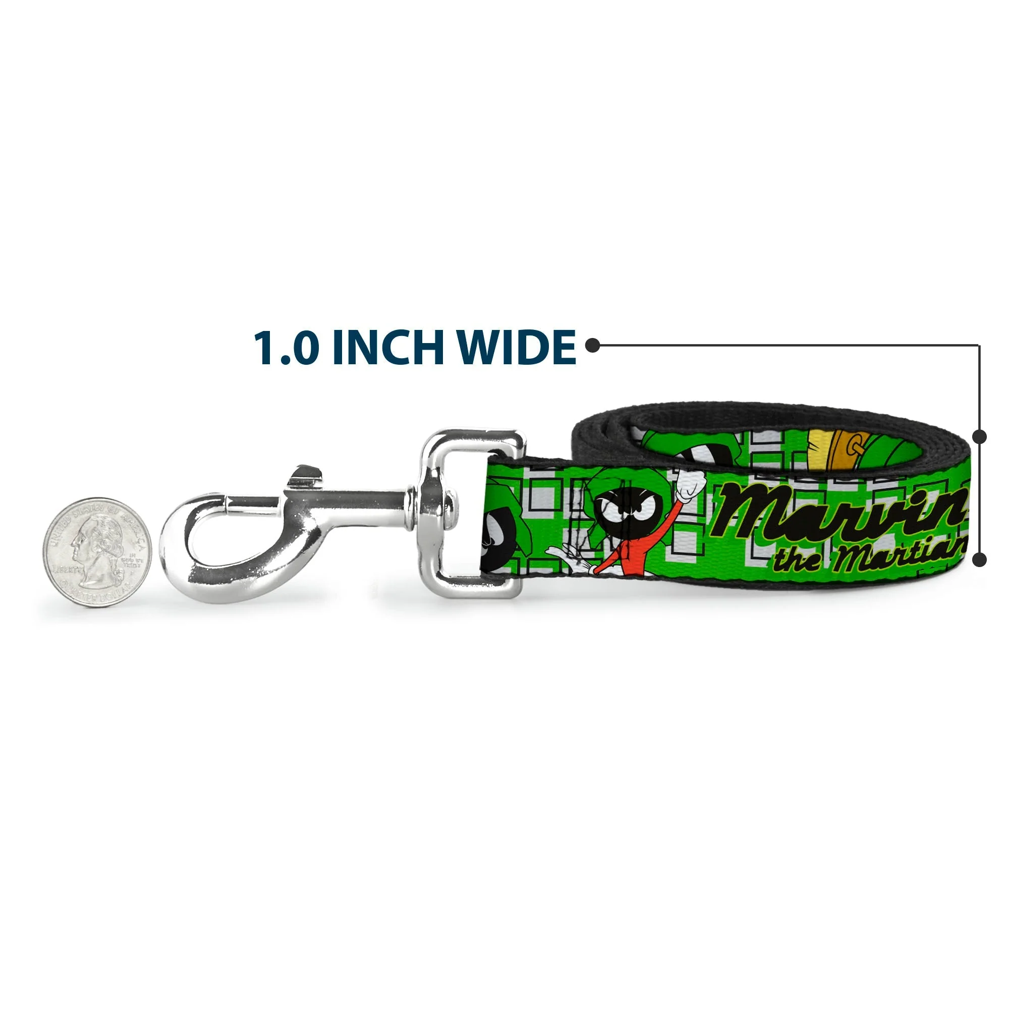 Dog Leash - MARVIN THE MARTIAN w/Poses White/Green - Image 5