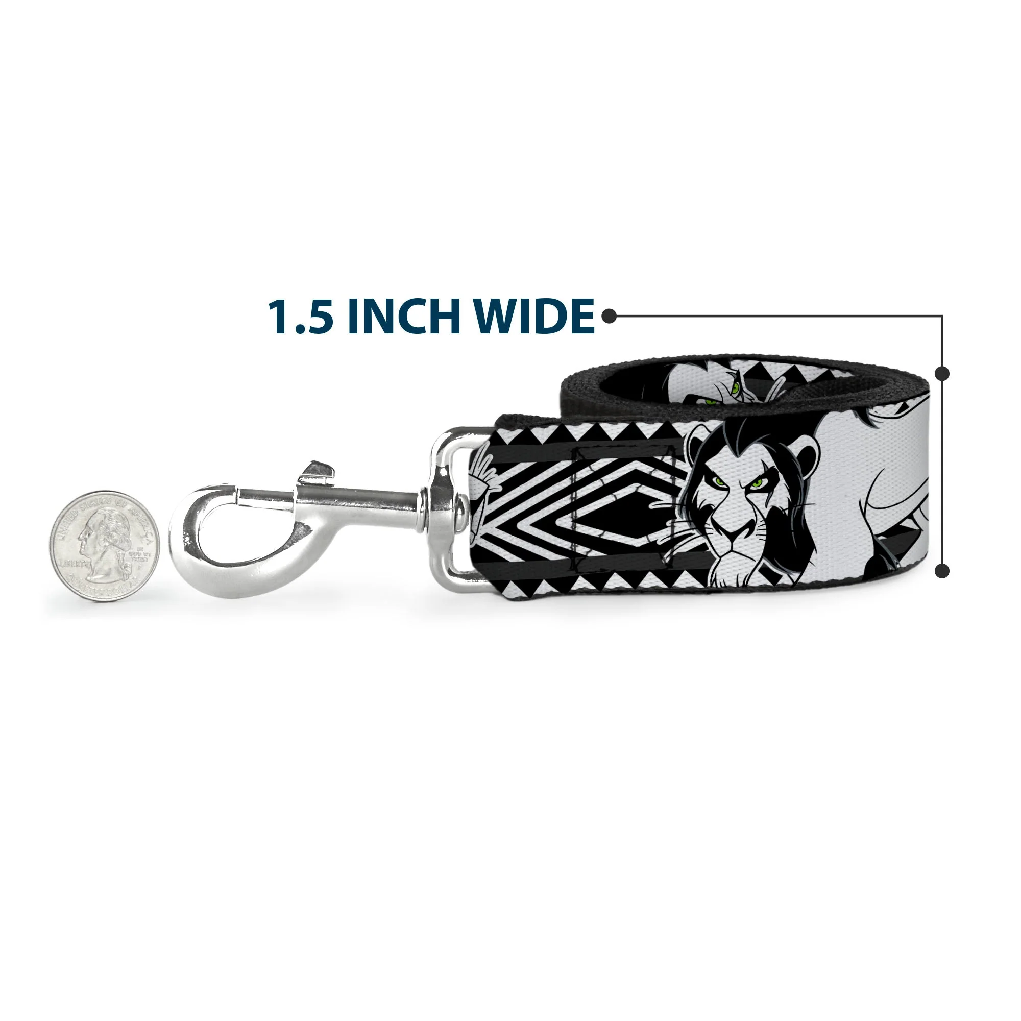 Dog Leash - Mickey & Minnie Peek-a-Boo Expressions Swirl Black/White - Image 6