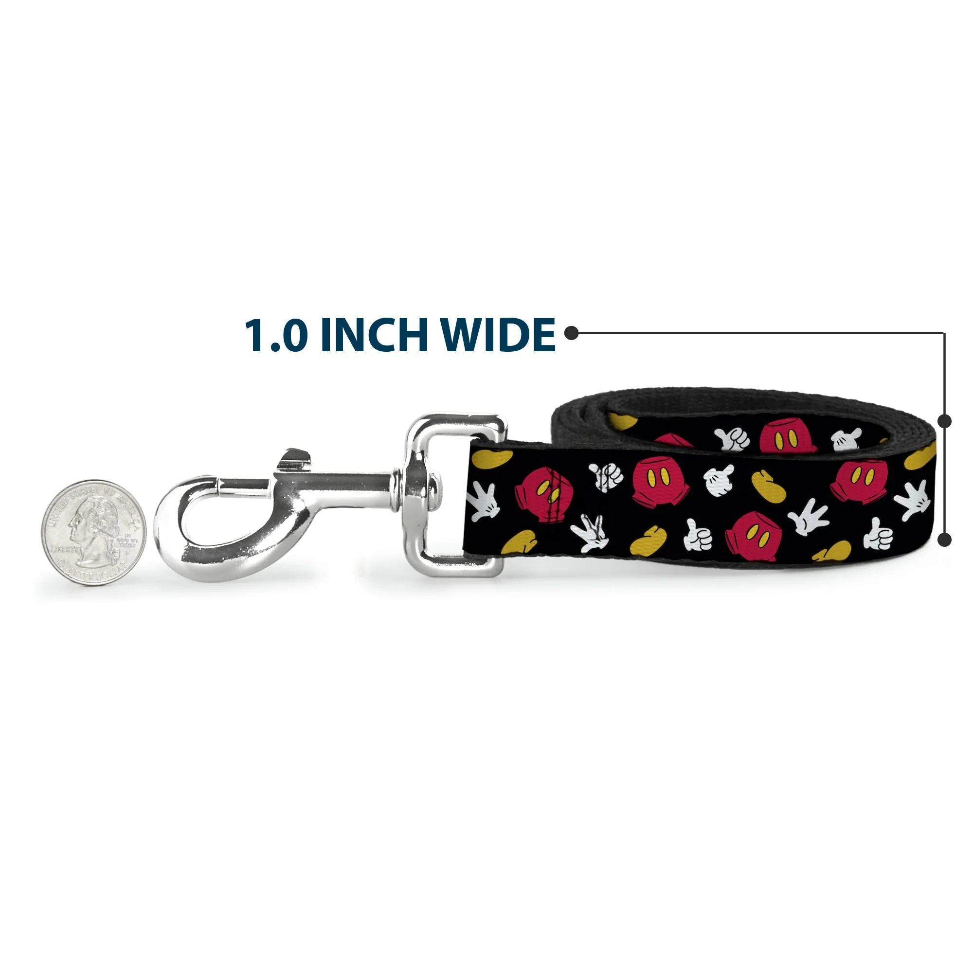 Dog Leash - Mickey Mouse Costume Elements Scattered Black - Image 5