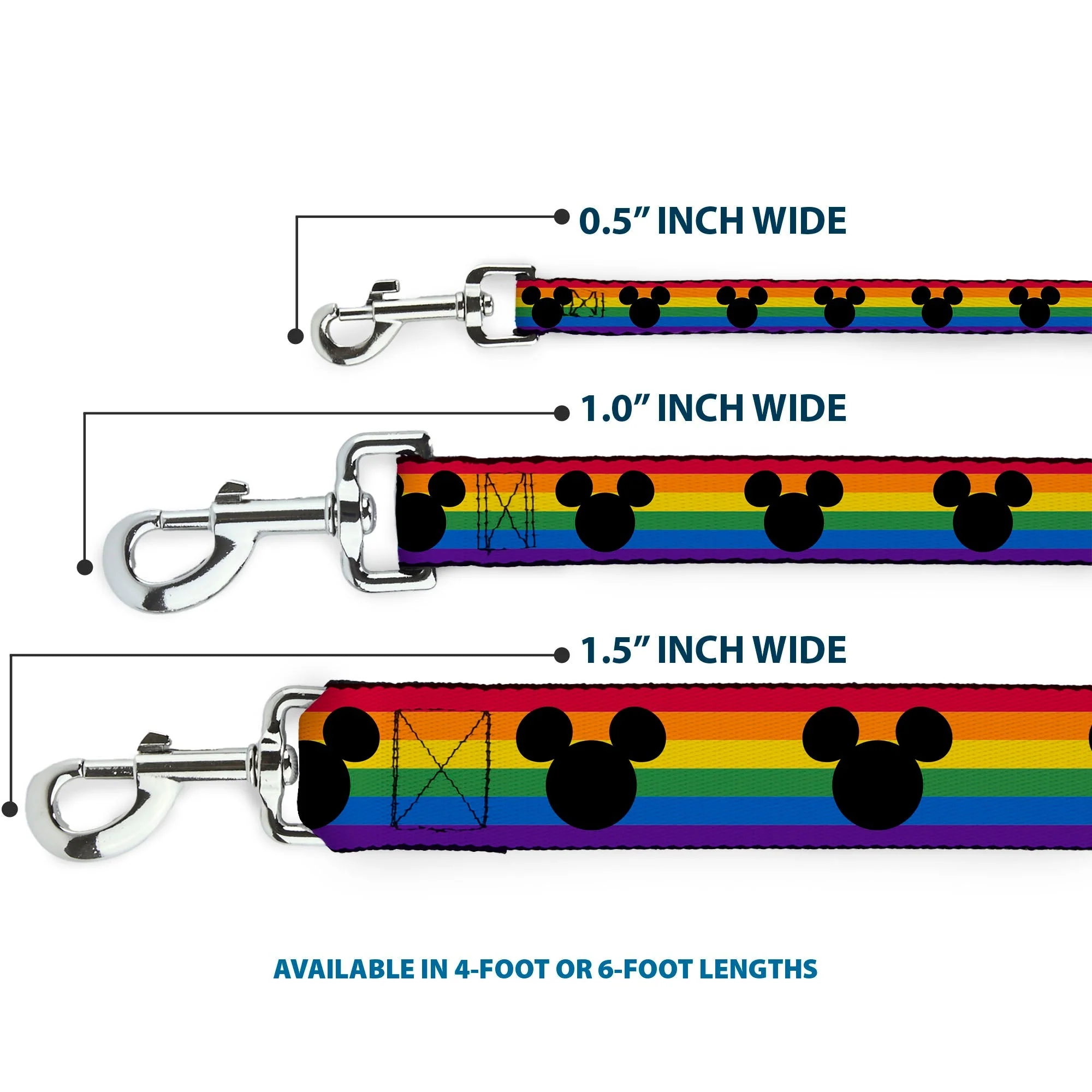 Dog Leash - Mickey Mouse Ears Icon Rainbow Pride Flag - Image 3