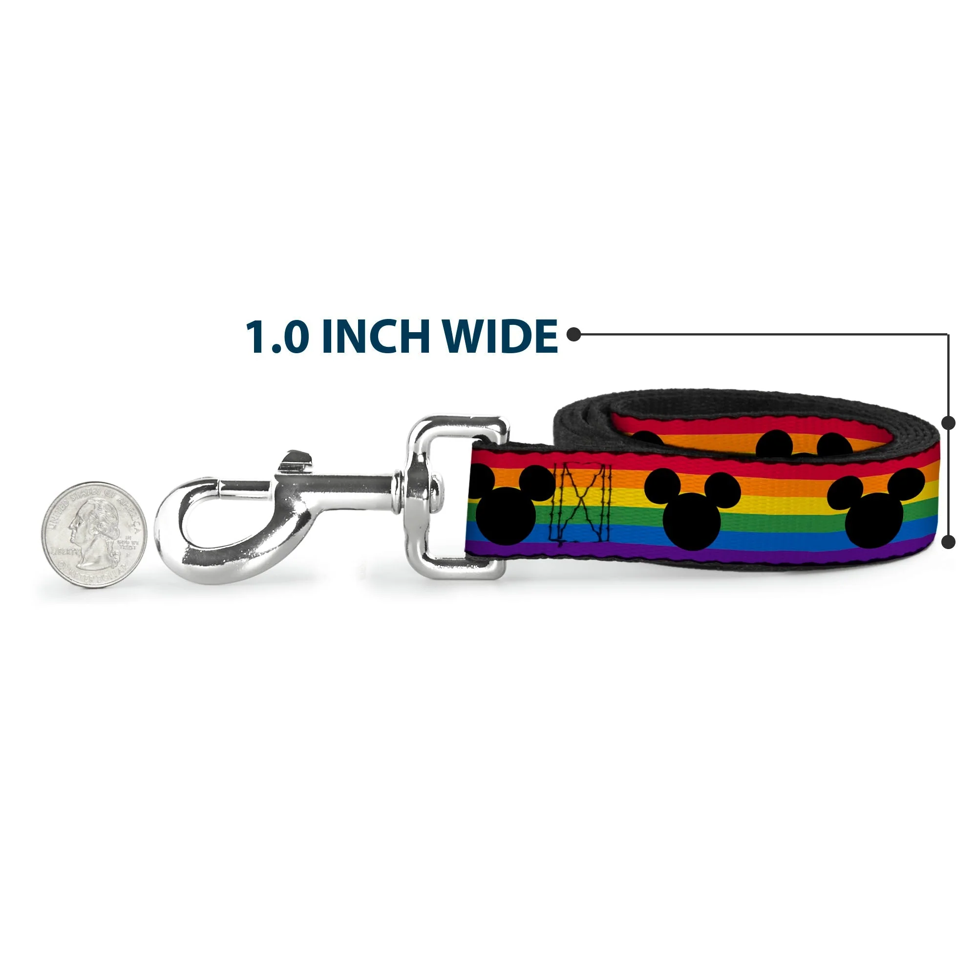 Dog Leash - Mickey Mouse Ears Icon Rainbow Pride Flag - Image 5
