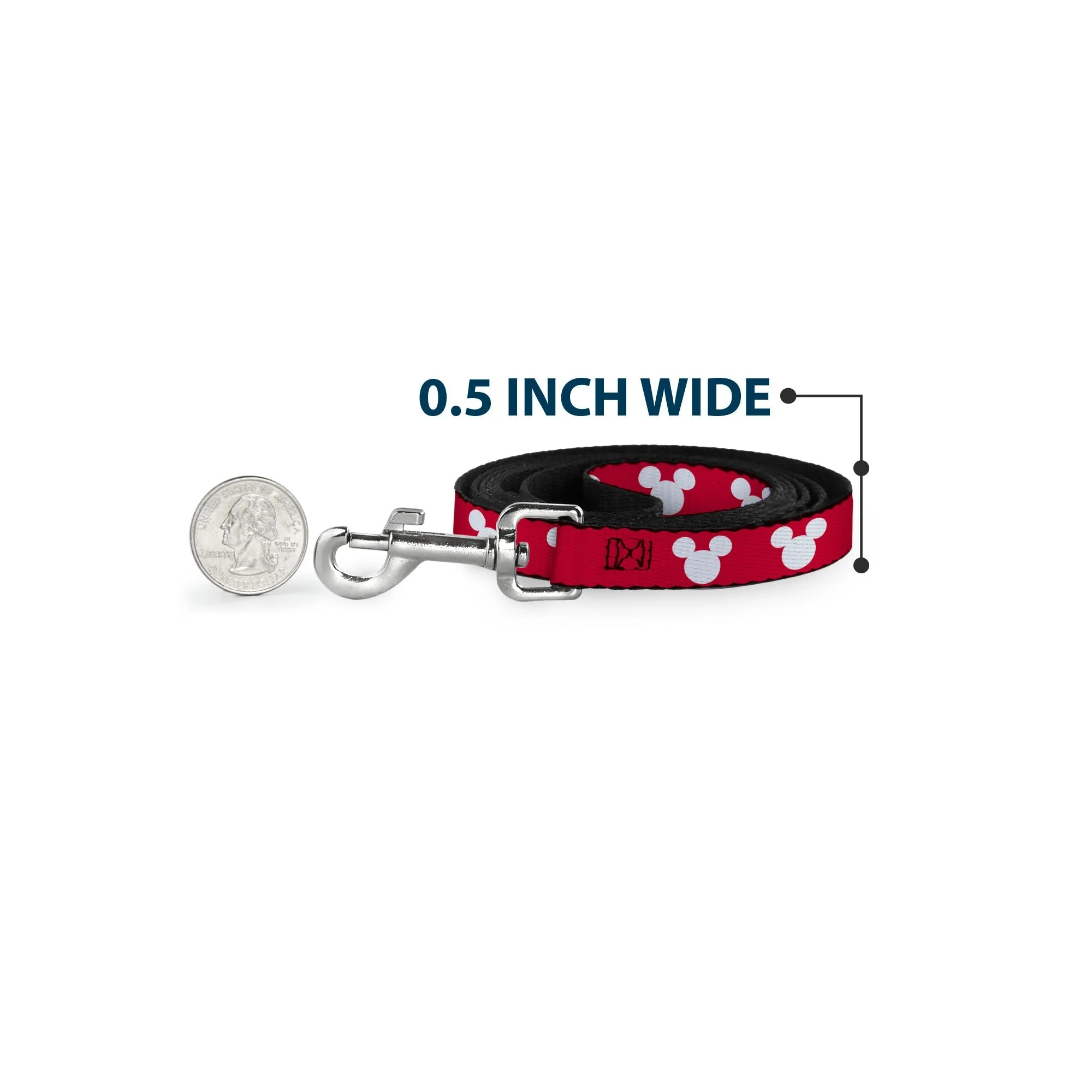 Dog Leash - Mickey Mouse Ears Icon Red/White - Image 4