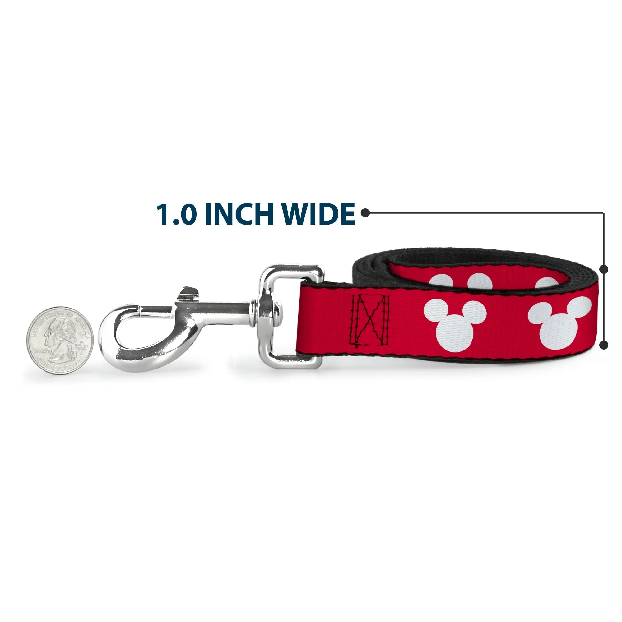 Dog Leash - Mickey Mouse Ears Icon Red/White - Image 5
