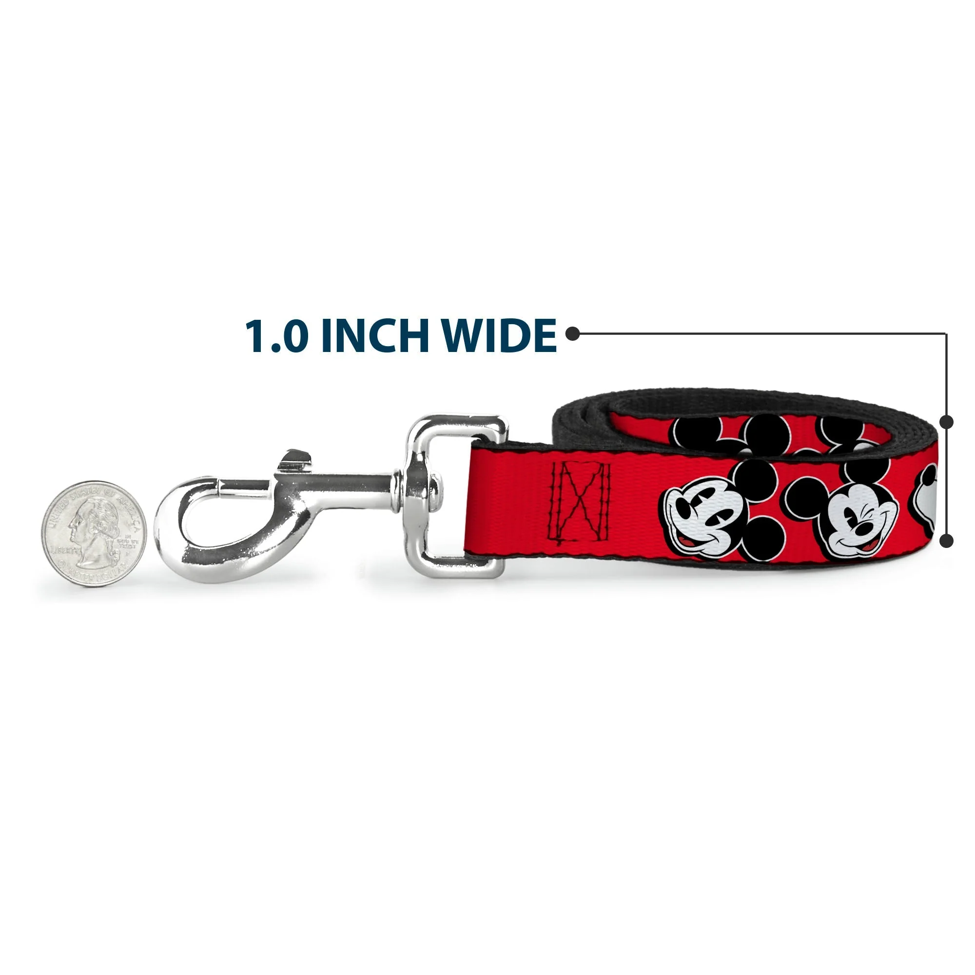 Dog Leash - Mickey Mouse Expressions Red/Black/White - Image 5