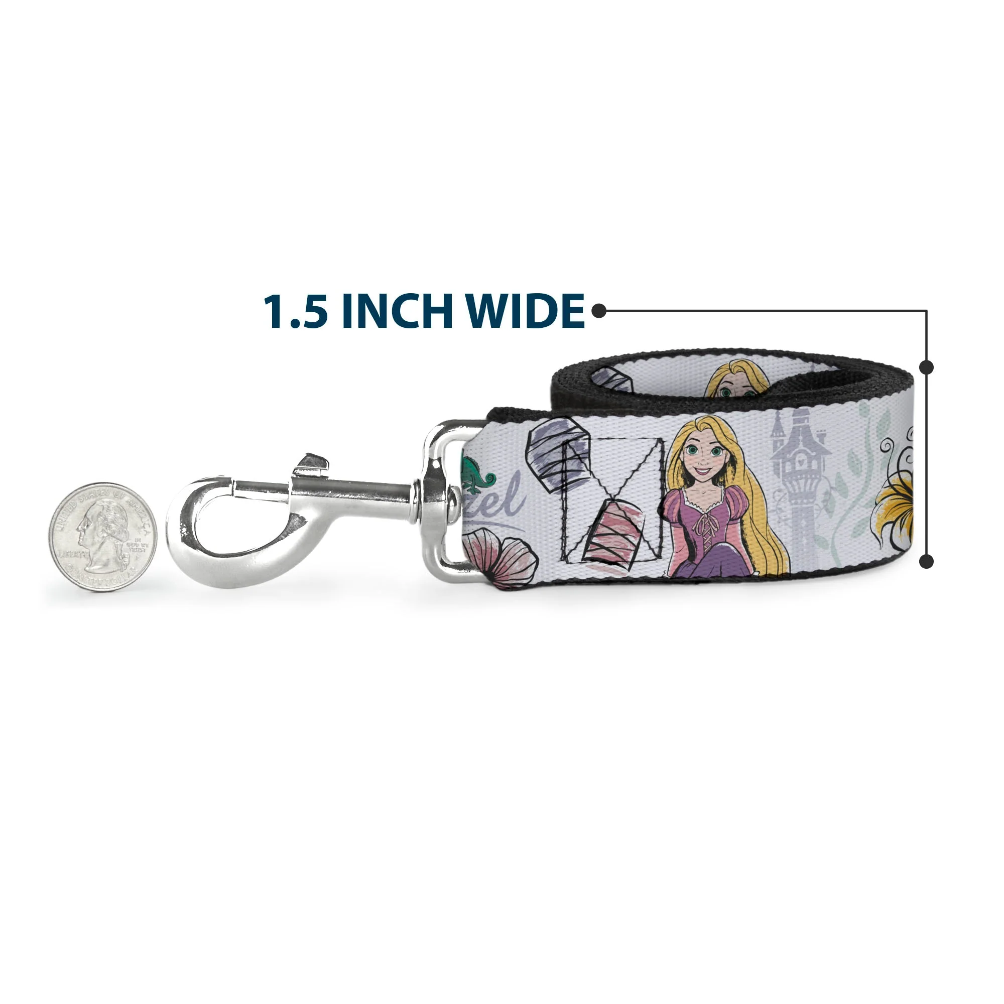 Dog Leash - Mickey Mouse Smelling Pose Black/White/Reds - Image 6