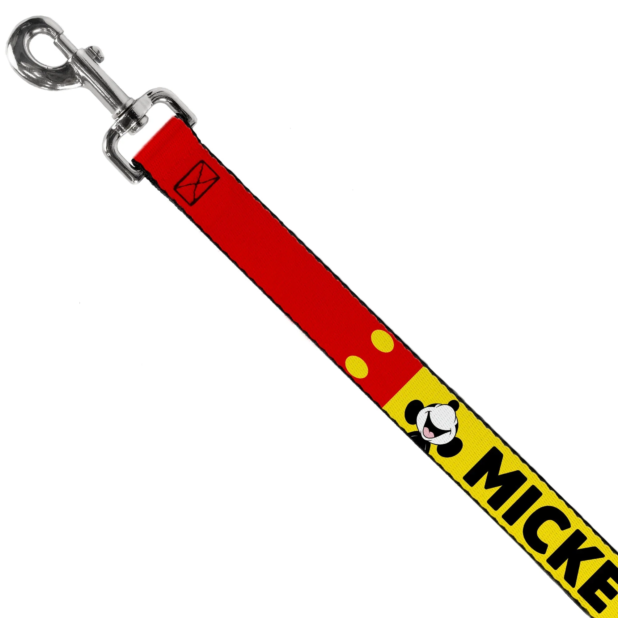 Dog Leash - MICKEY Smiling Up Pose Flip/Buttons Yellow/Black/Red - Image 2